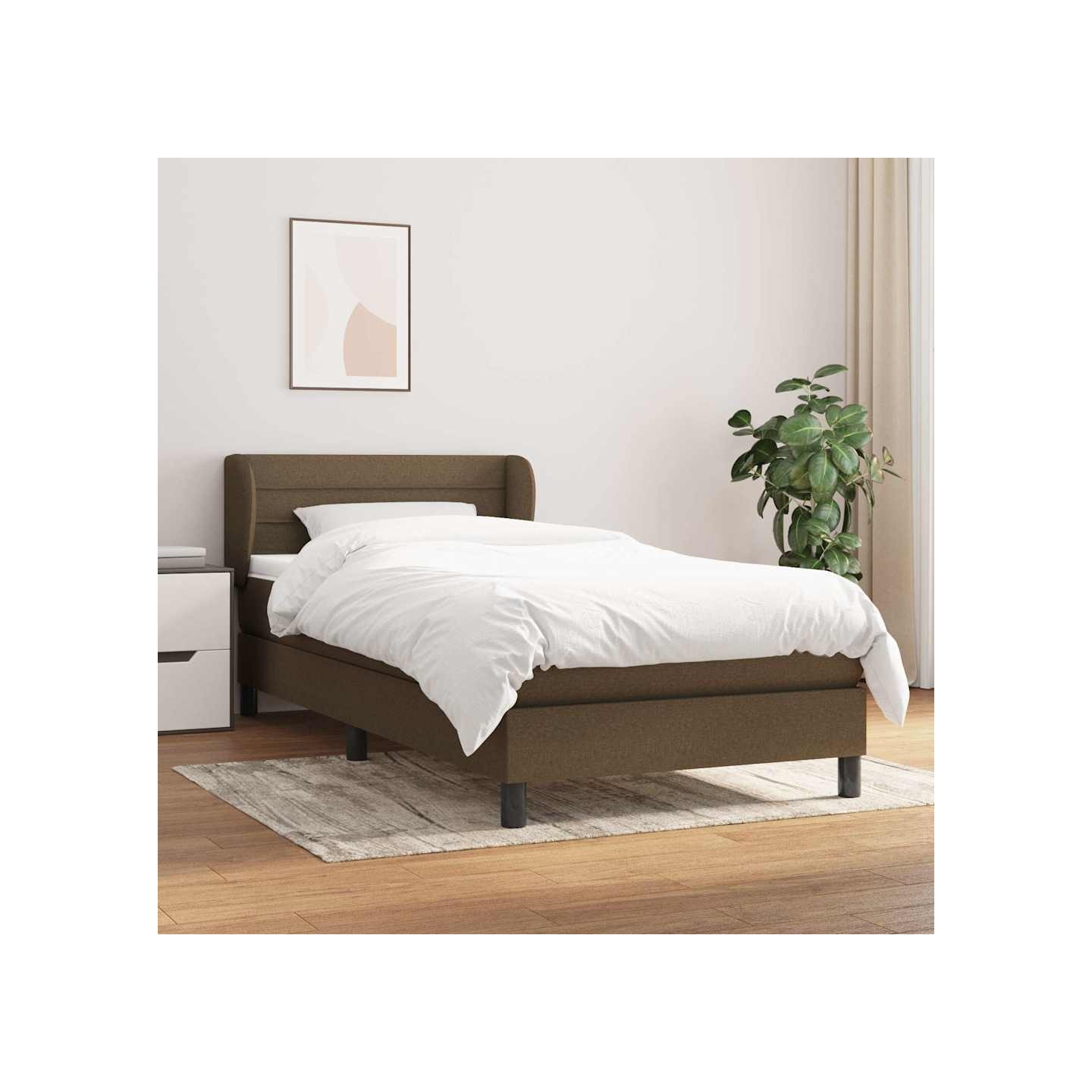 Sommier à lattes de lit avec matelas Marron foncé 80x200 cm