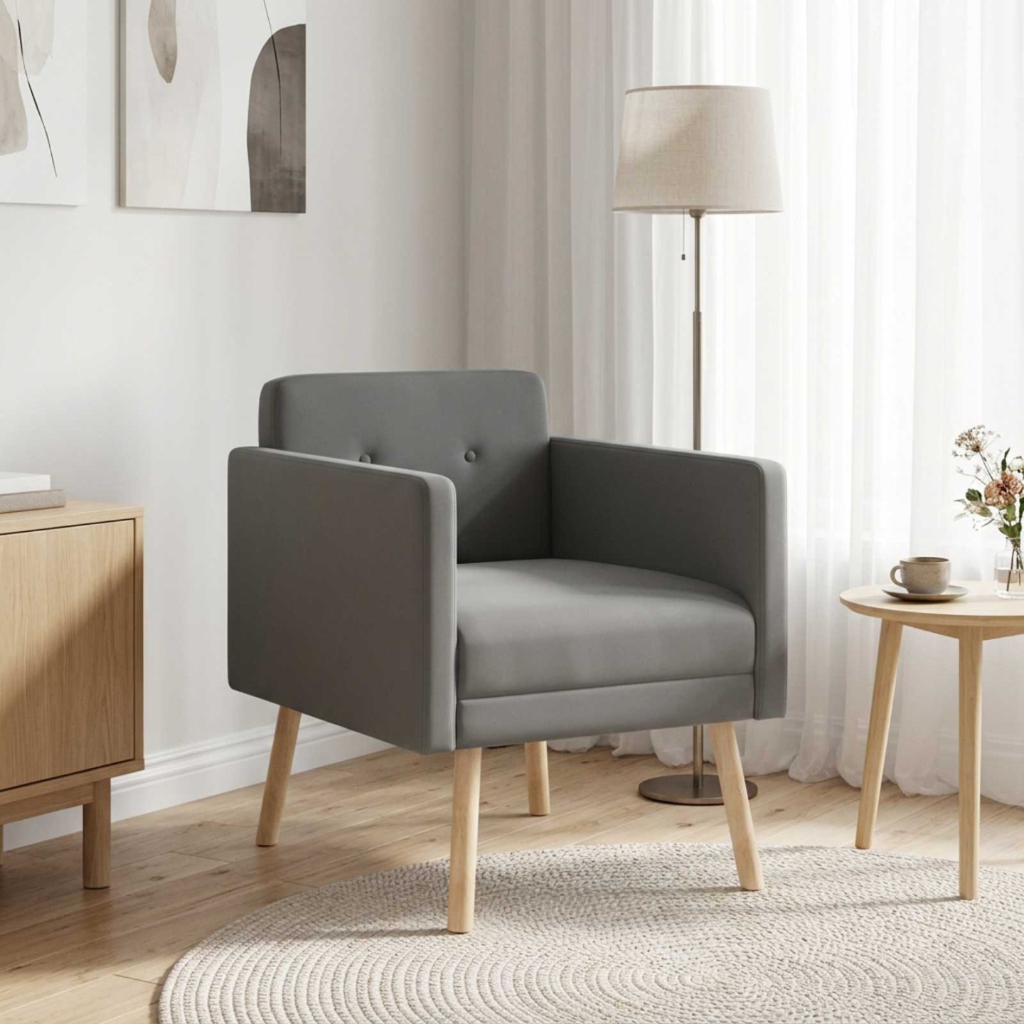Chaise d'appoint Gris foncé Velours