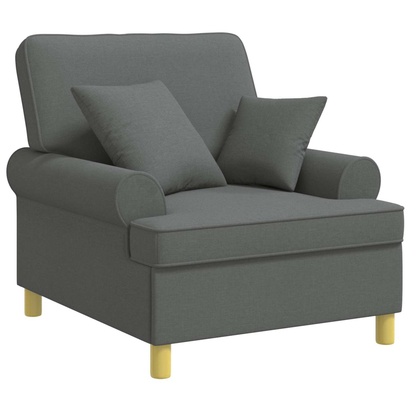 Fauteuil XL avec coussins Gris foncé Tissu