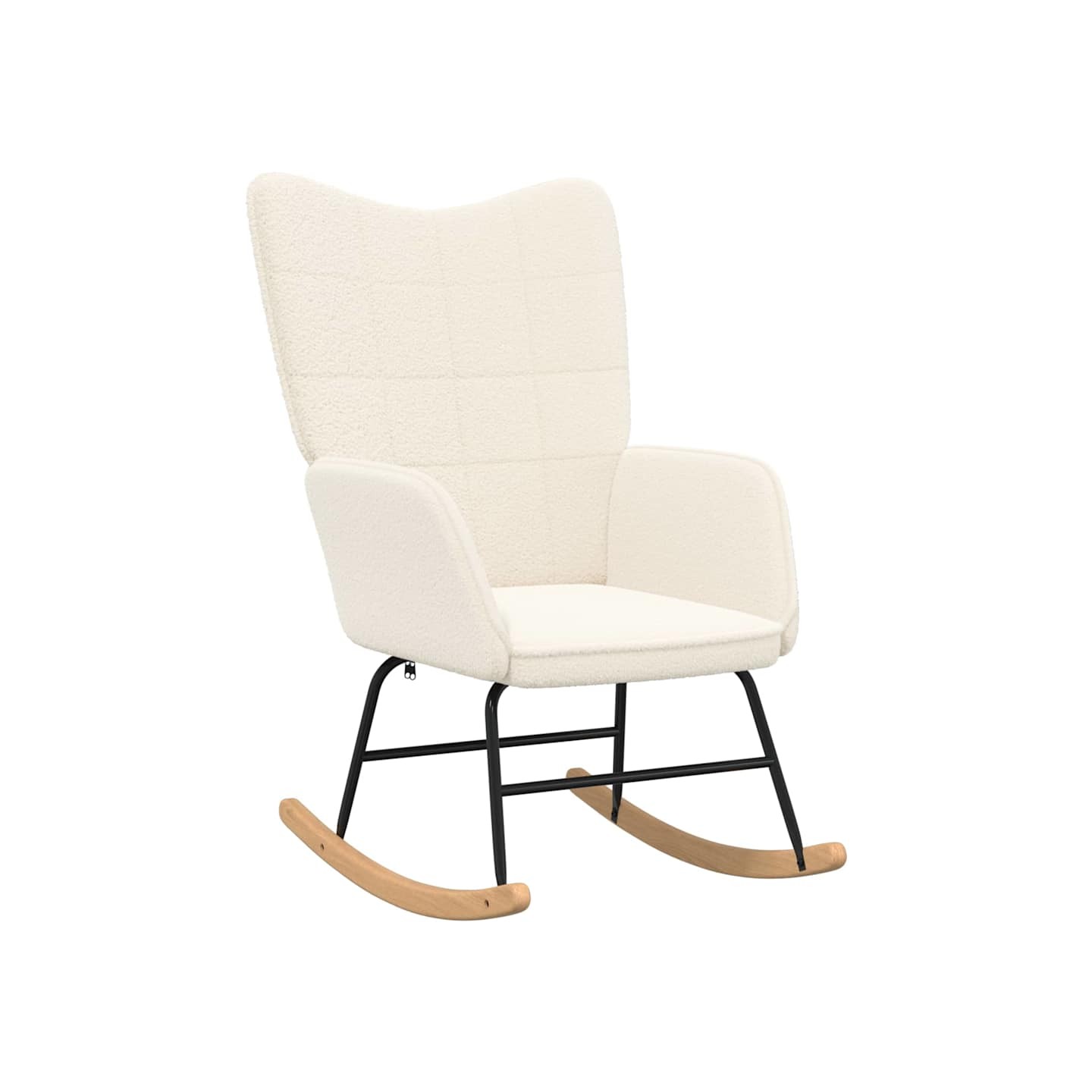 Chaise à bascule Crème Tissu Sherpa