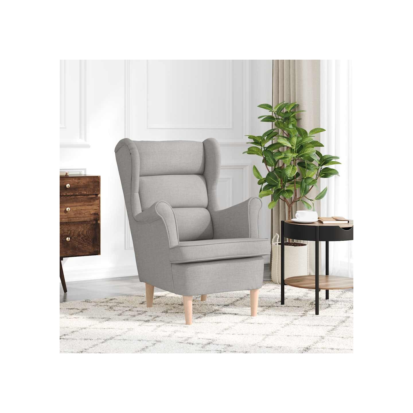 Fauteuil gris nuage 74x84x100 cm tissu
