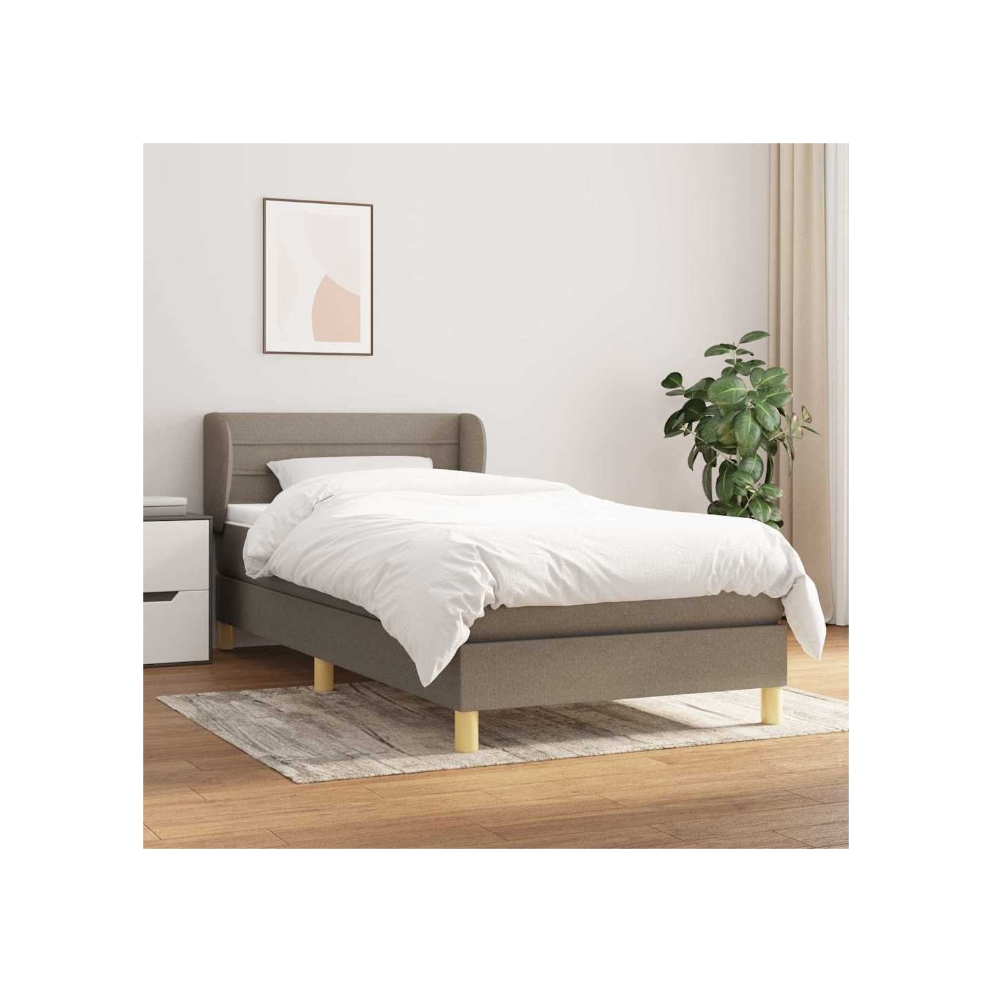 Sommier à lattes de lit avec matelas Taupe 80x200 cm Tissu