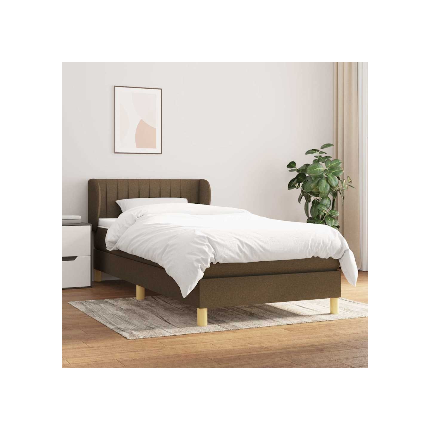 Sommier à lattes de lit avec matelas Marron foncé 80x200 cm