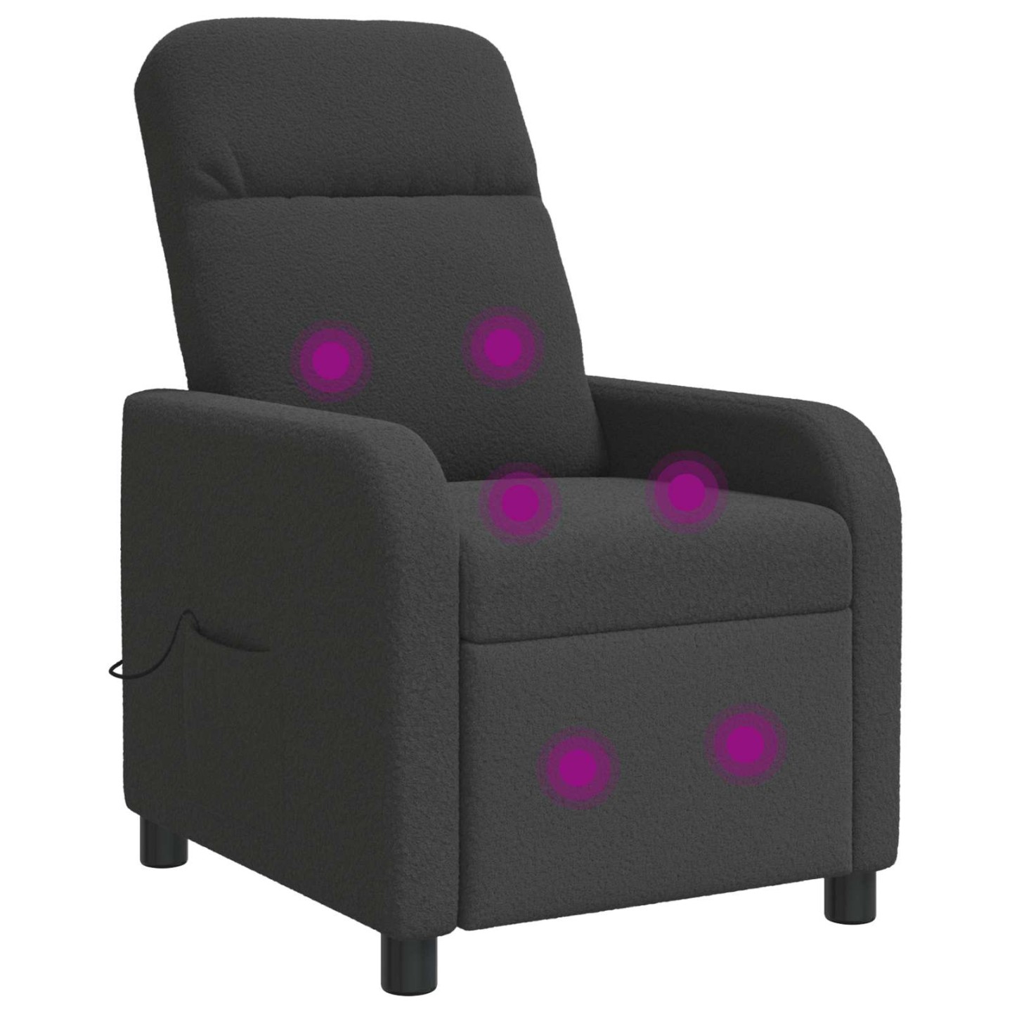 Fauteuil de massage inclinable Gris foncé Bouclé