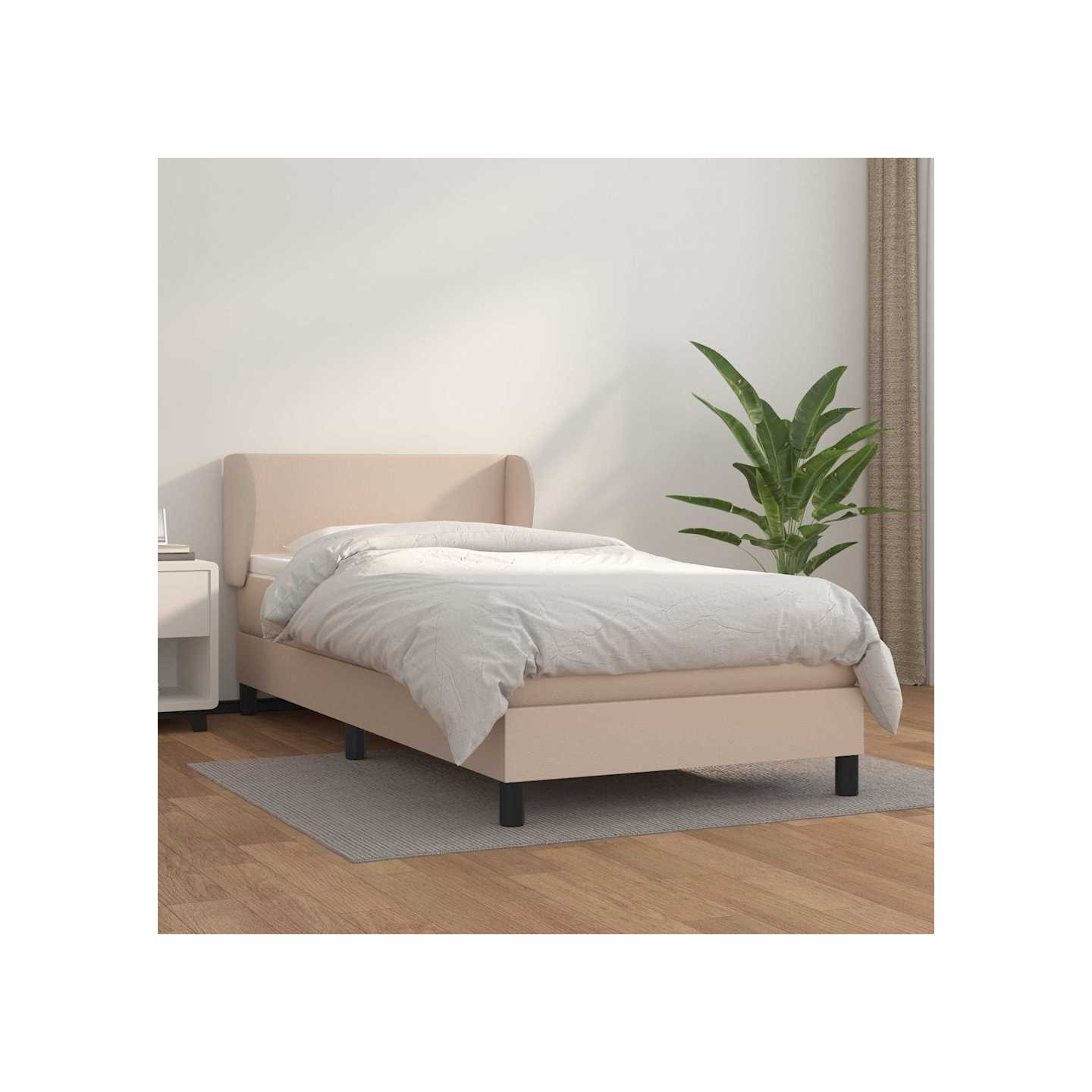 Sommier à lattes de lit avec matelas Cappuccino 100x200 cm