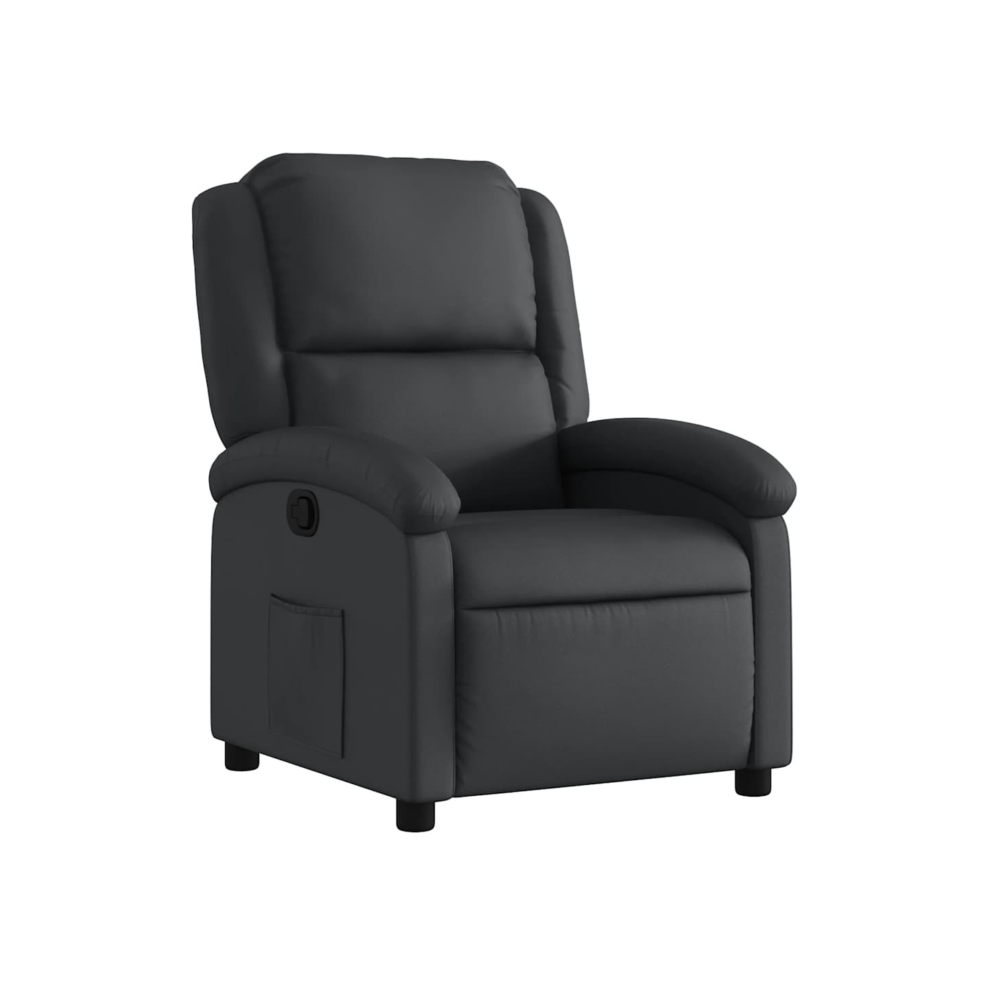 Fauteuil inclinable en cuir véritable noir