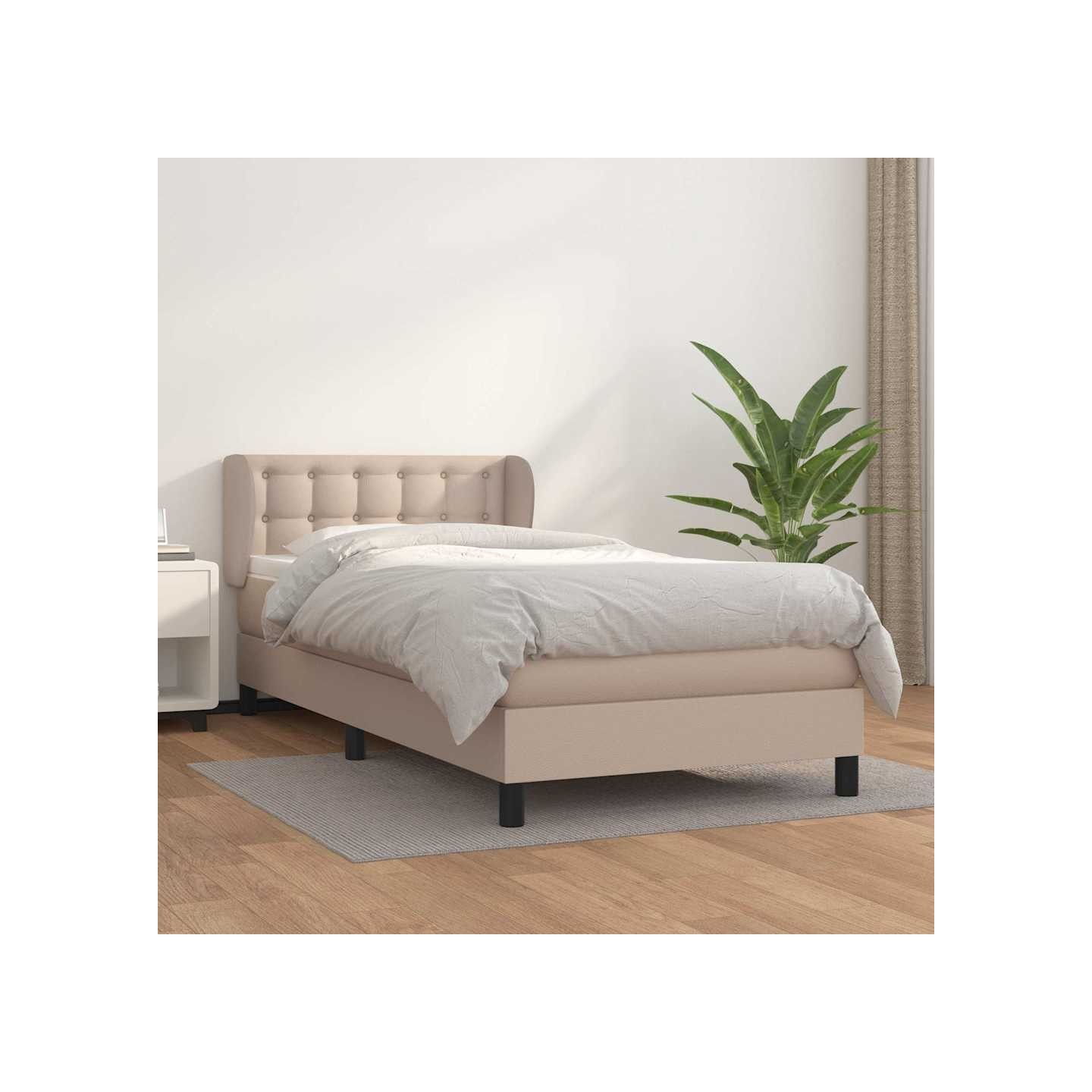Sommier à lattes de lit avec matelas Cappuccino 90x200 cm