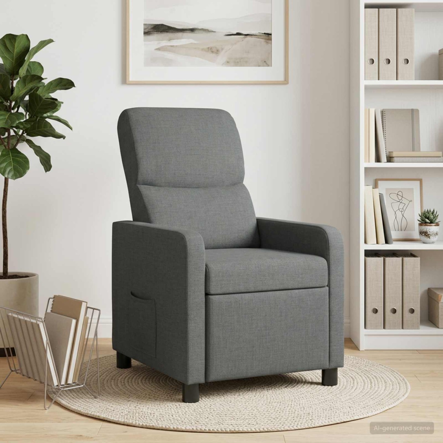 Fauteuil inclinable Gris foncé Polyester