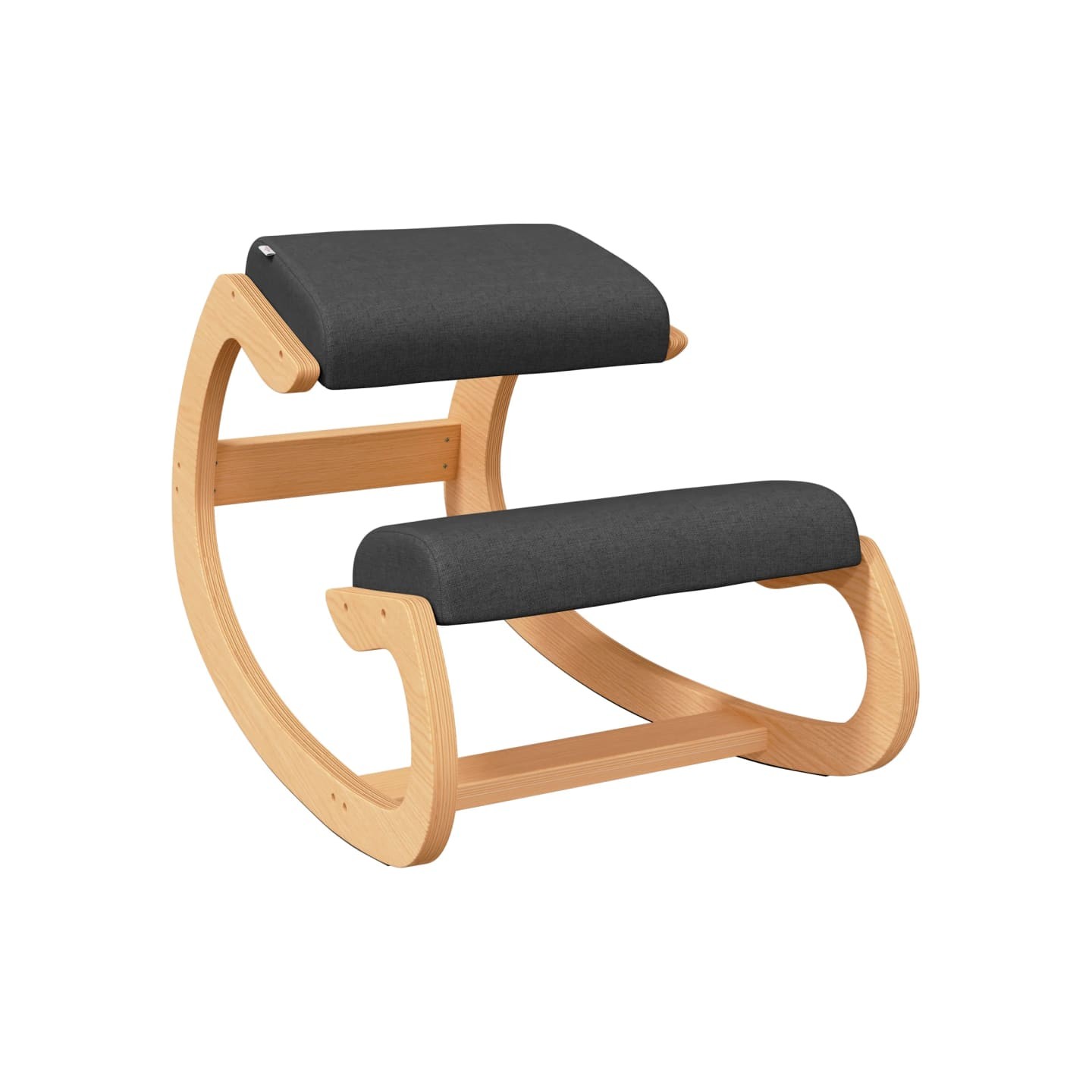 Chaise assis-genoux noir 55x84x55 cm contreplaqué de bouleau