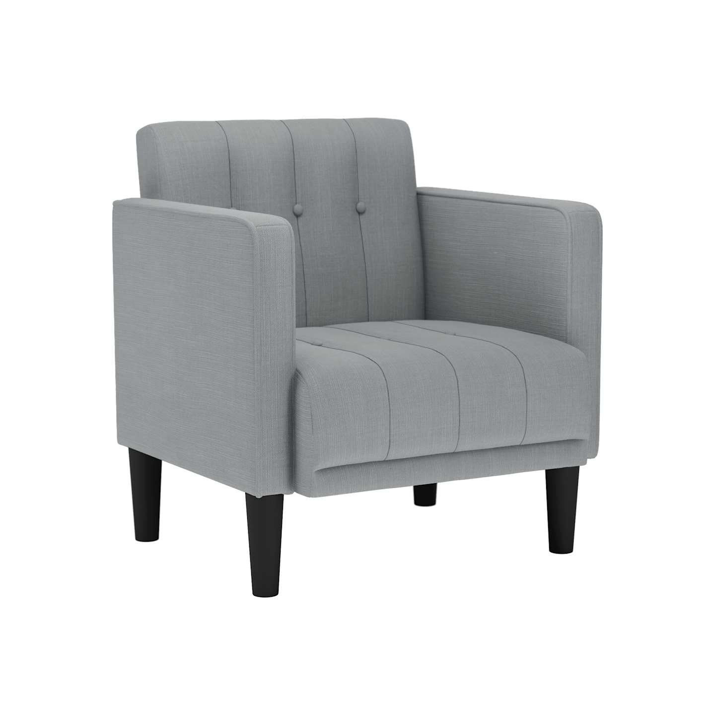 Fauteuil canapé avec accoudoirs tissu gris clair 53 cm