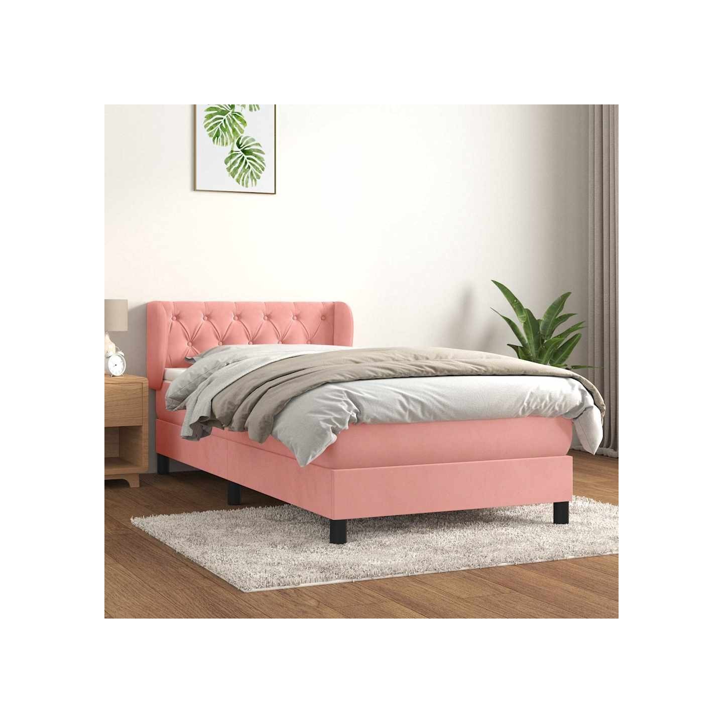 Sommier à lattes de lit et matelas Rose 80x200 cm Velours