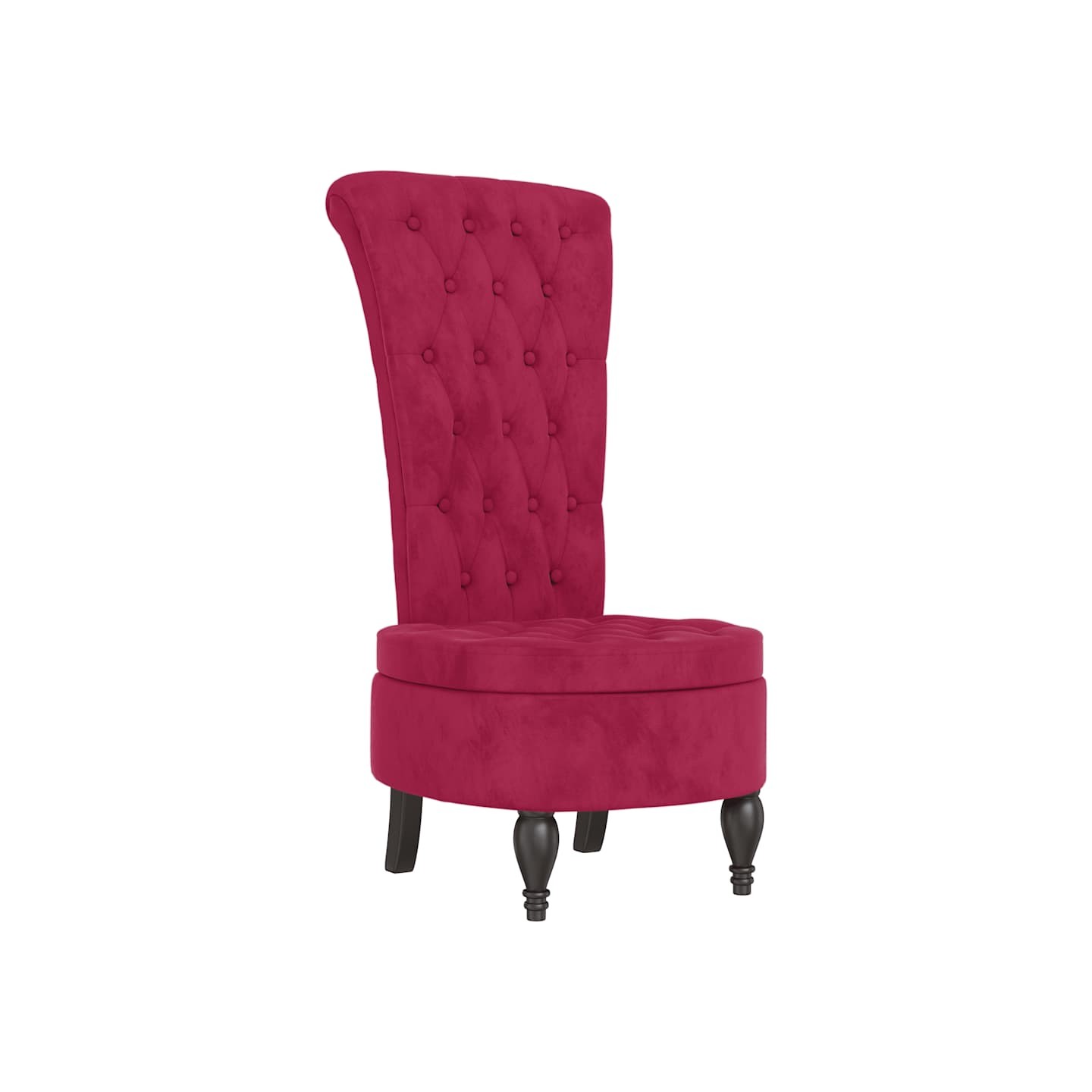 Chaise à dossier haut rouge bordeaux conception de bouton