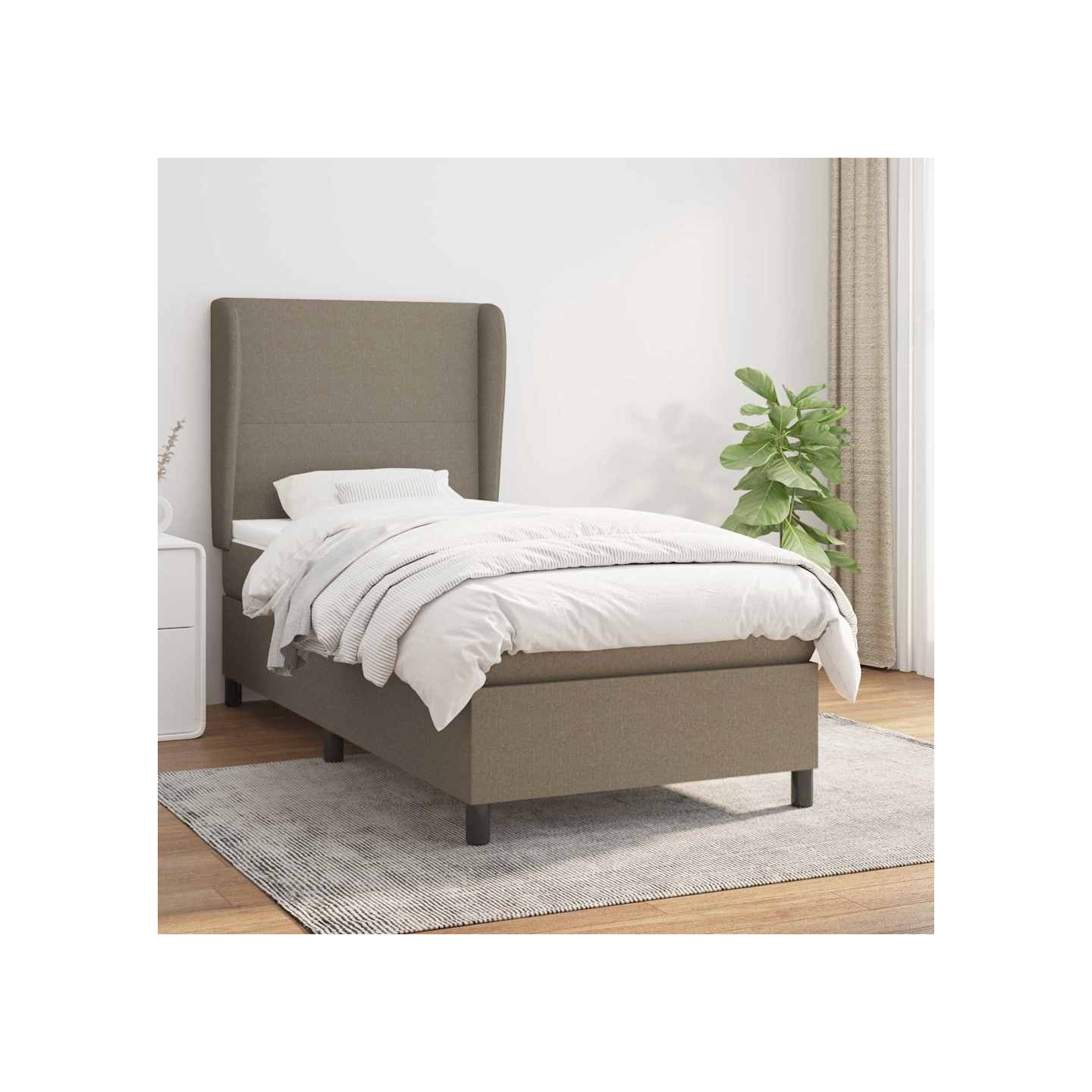 Sommier à lattes de lit avec matelas Taupe 90x190 cm Tissu