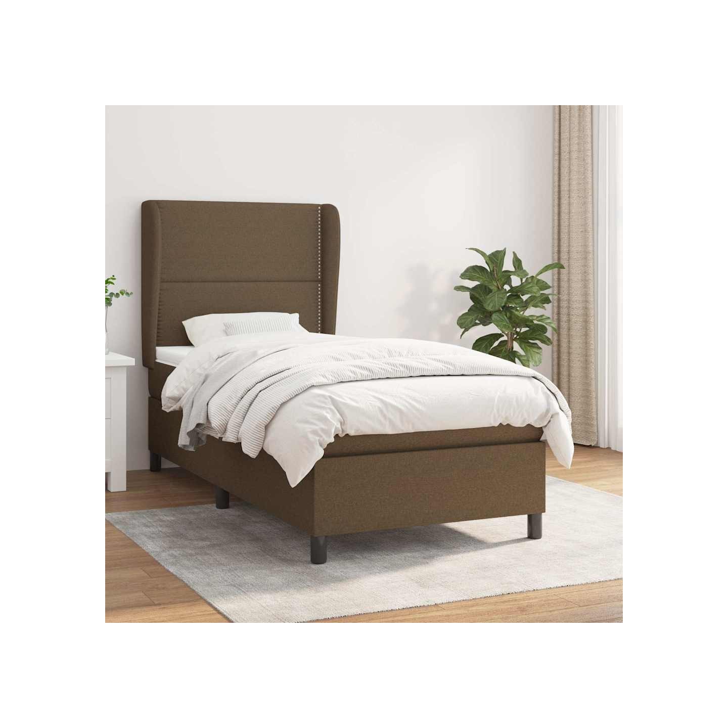 Sommier à lattes de lit avec matelas Marron foncé 90x200 cm