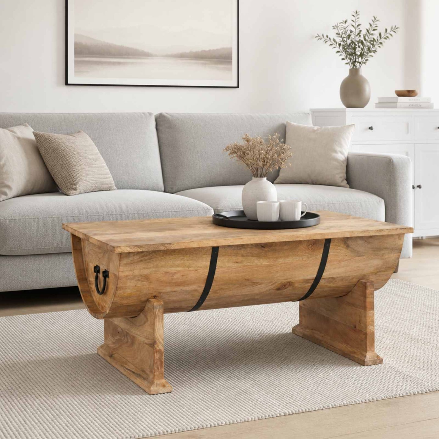 Table basse Bois de manguier massif 88x50x40 cm