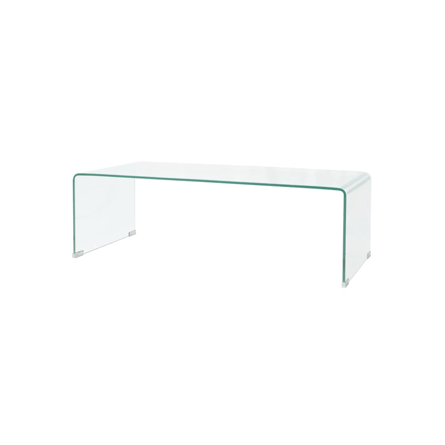 Table basse 98x45x30 cm Verre trempé Transparent