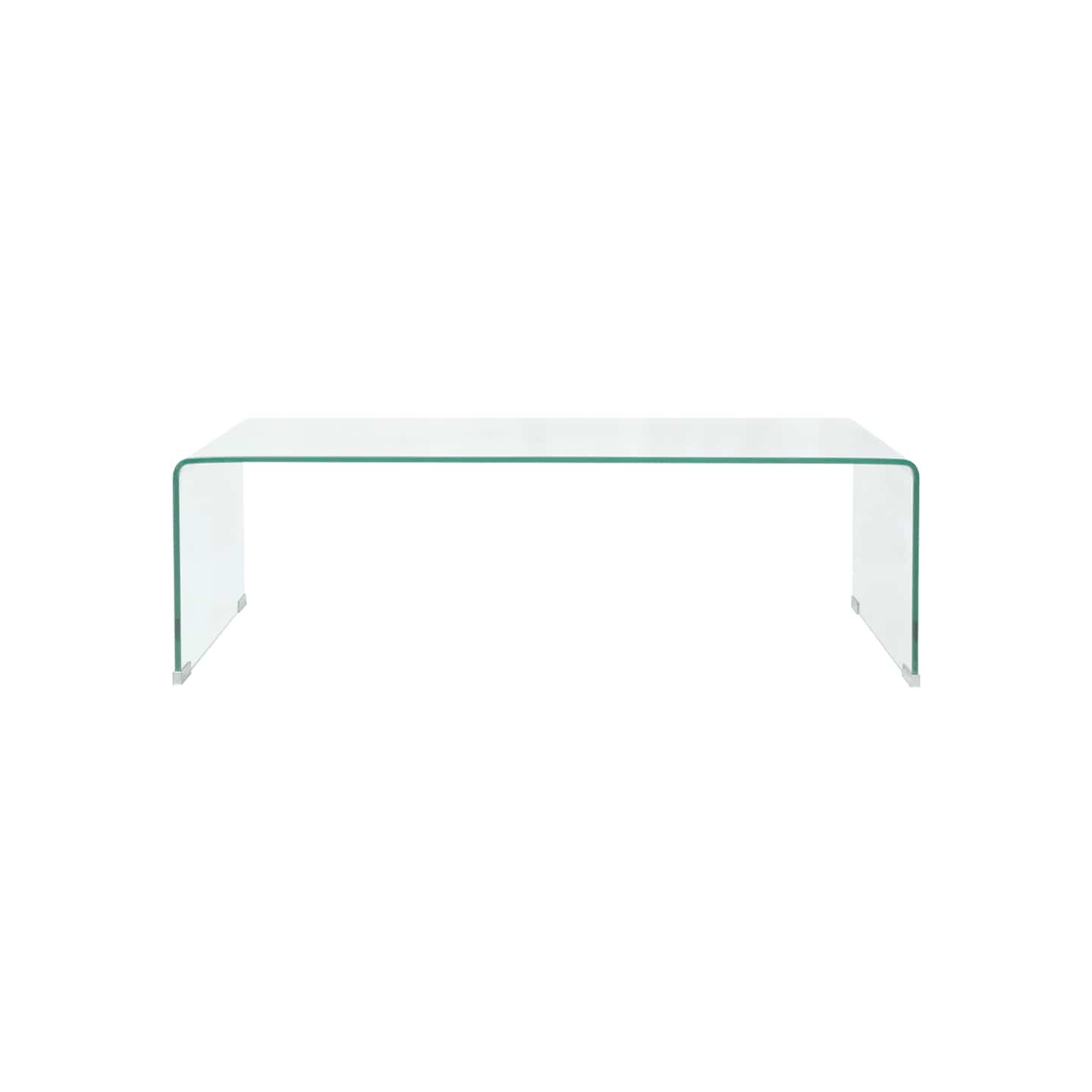 Table basse 98x45x30 cm Verre trempé Transparent