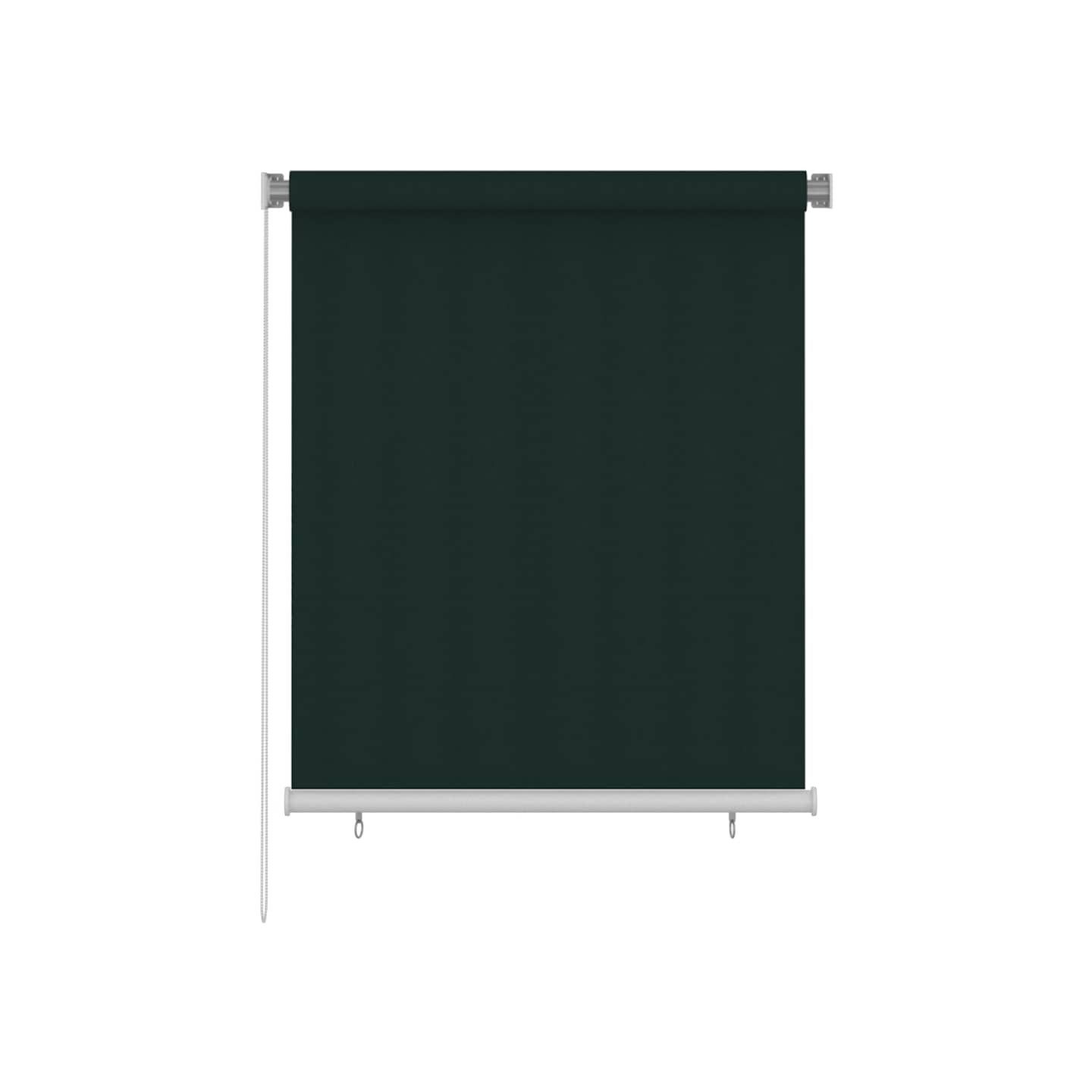 Store roulant d'extérieur 125 (l) x 140 (H) cm vert foncé HDPE