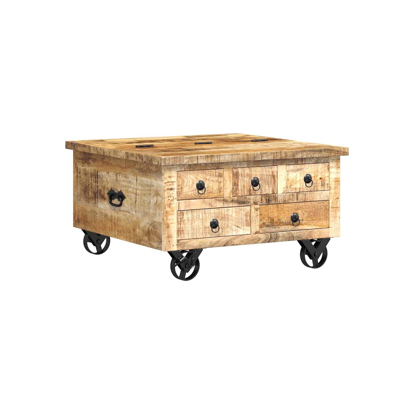 Table basse Bois de manguier brut 70 x 70 x 40 cm