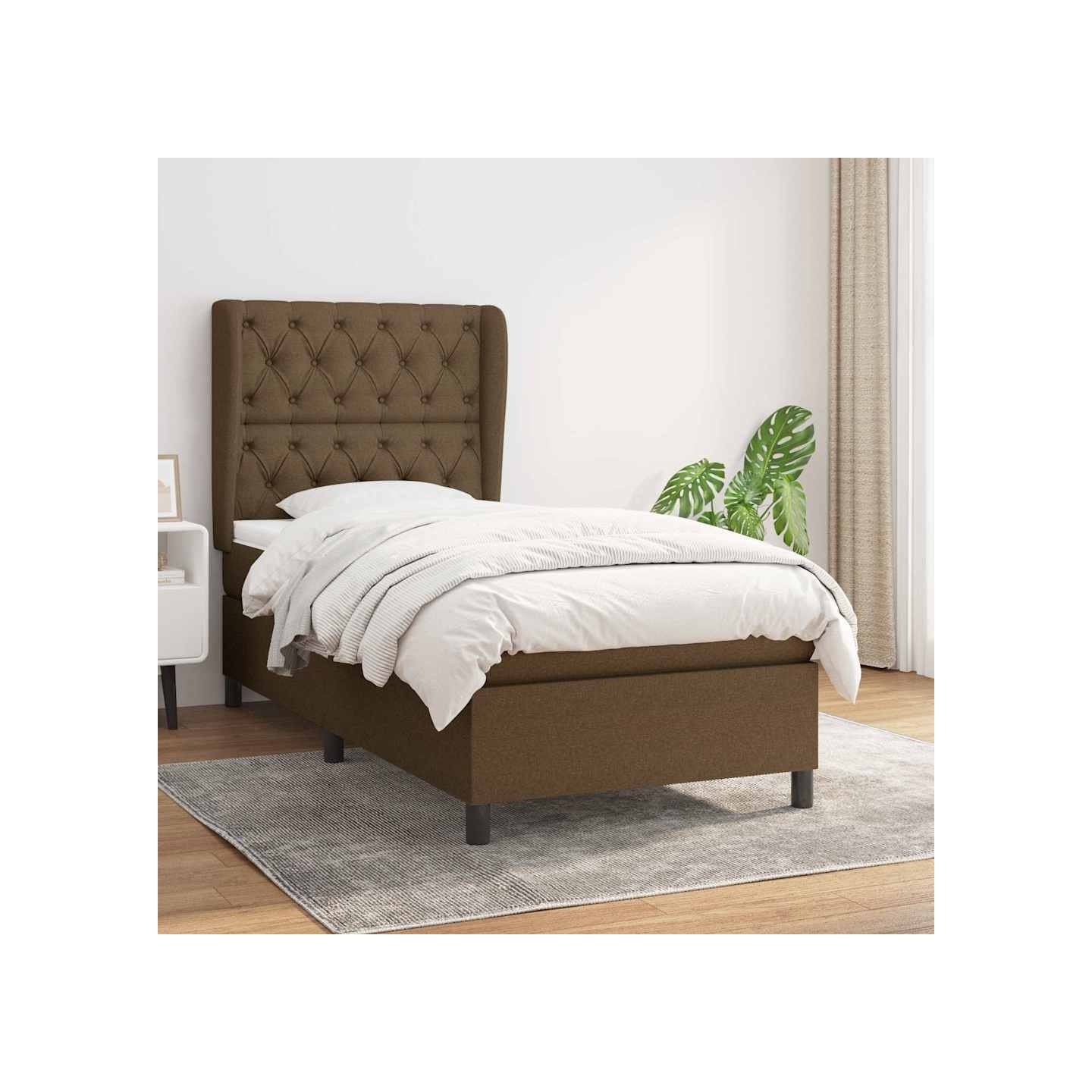 Sommier à lattes de lit avec matelas Marron foncé 80x200 cm