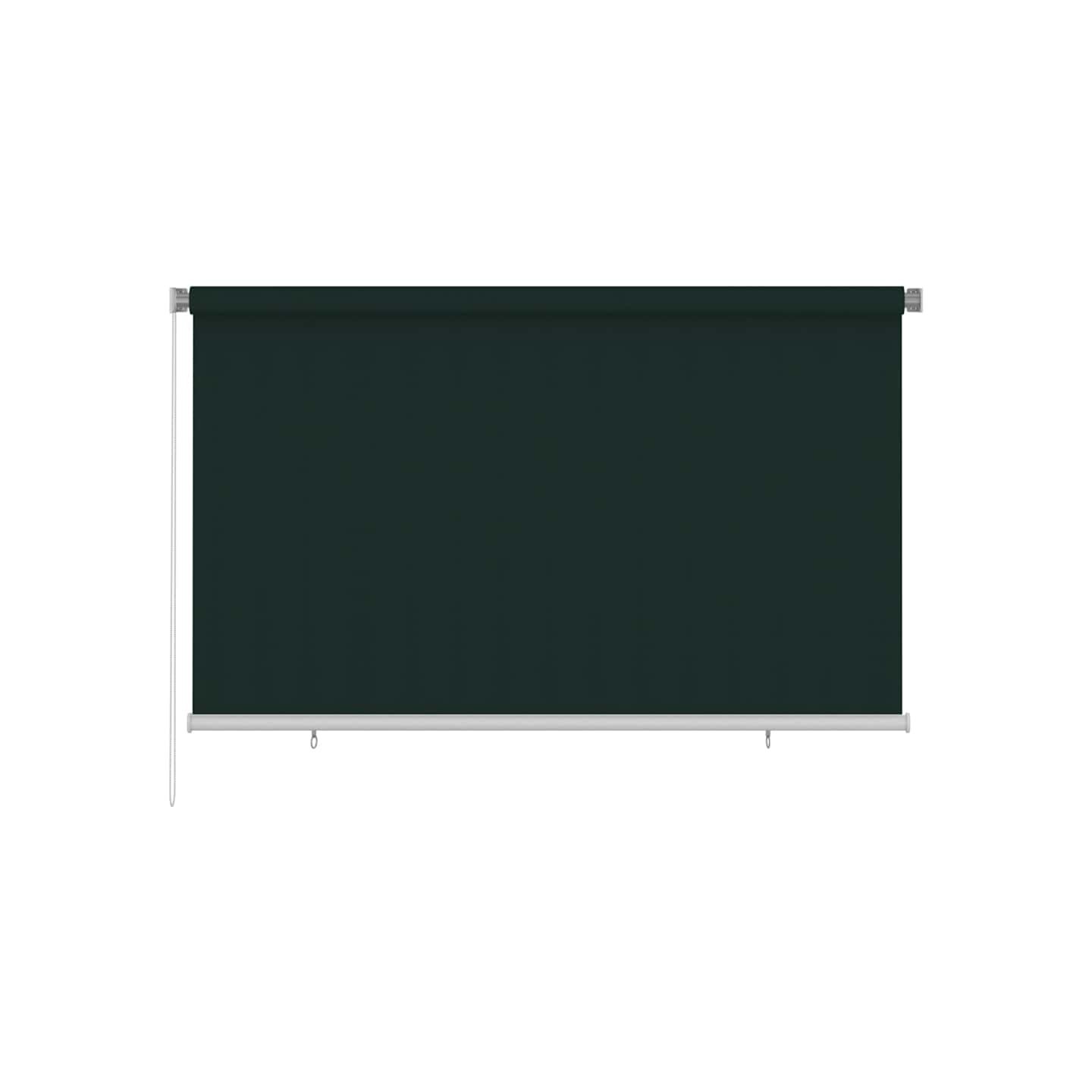 Store roulant d'extérieur 245 (l) x 140 (H) cm vert foncé HDPE