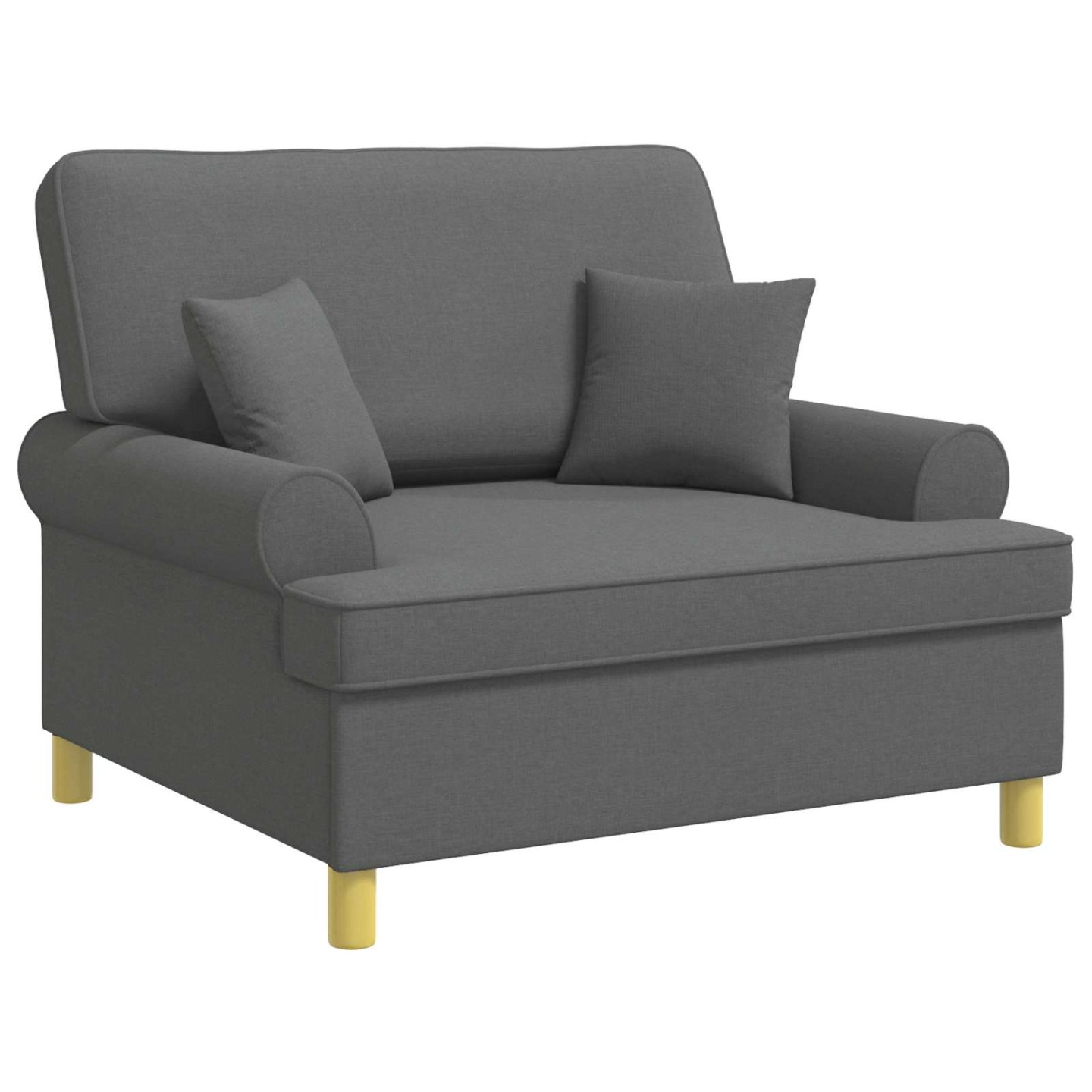 Fauteuil XXL avec coussins Gris foncé Tissu