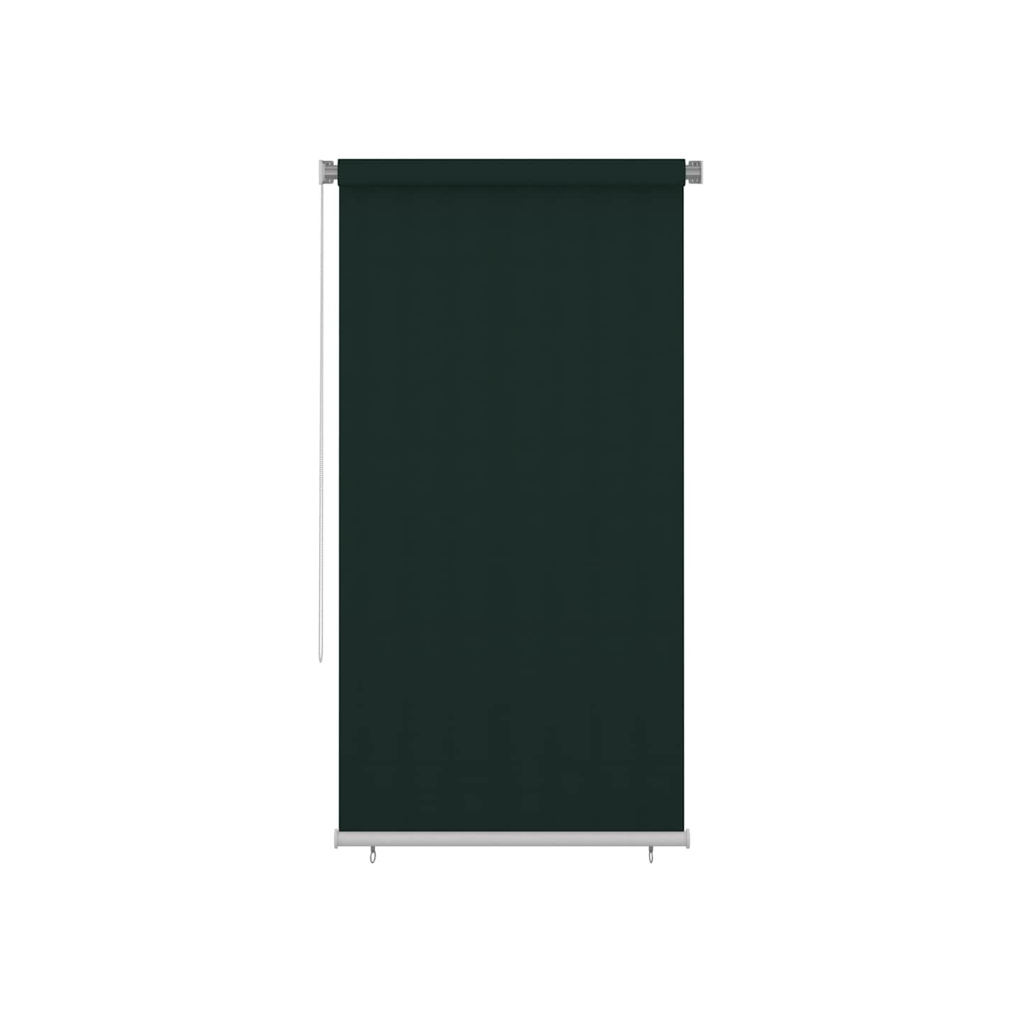 Store roulant d'extérieur 125 (l) x 230 (H) cm vert foncé HDPE