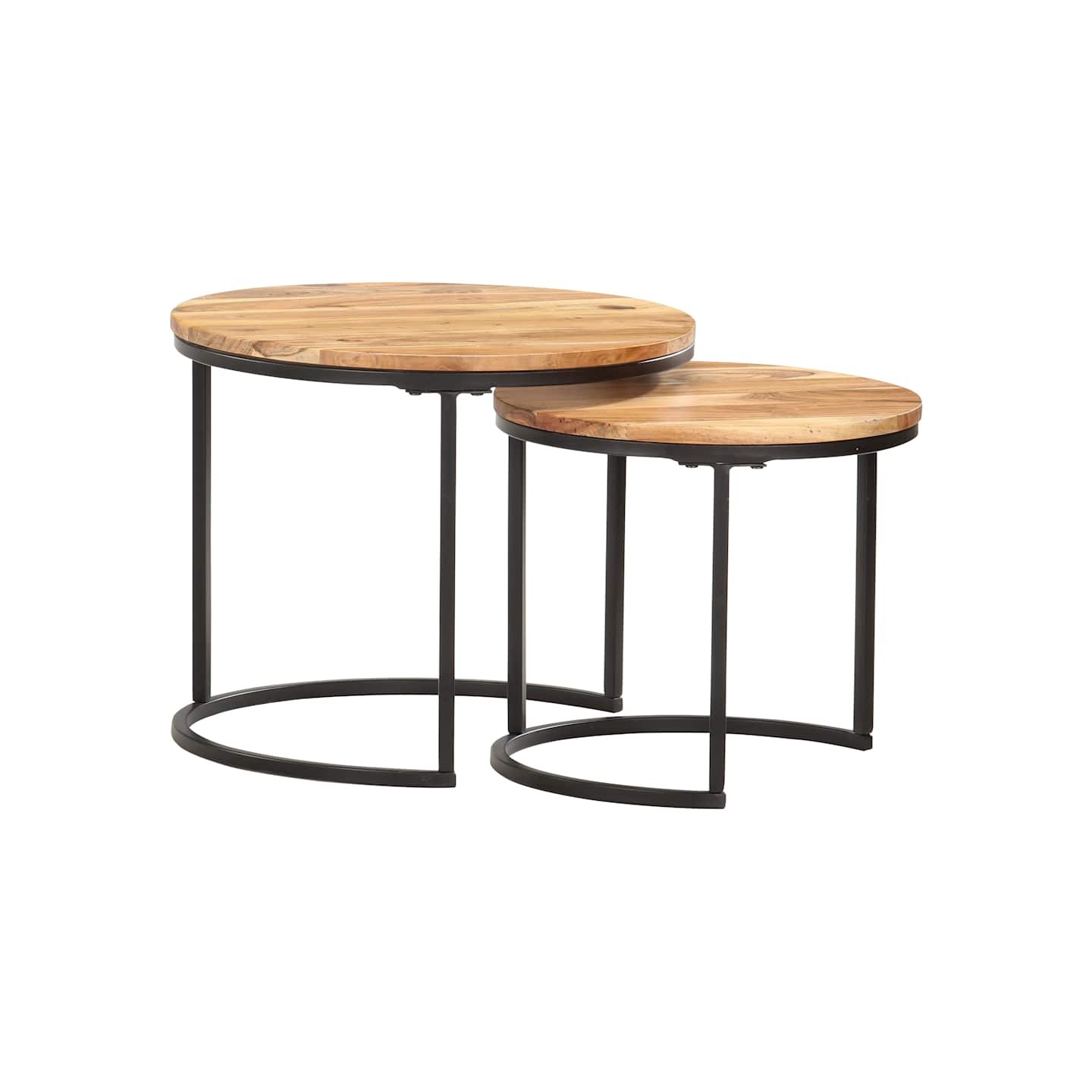 Tables gigognes 2 pcs Bois d'acacia massif