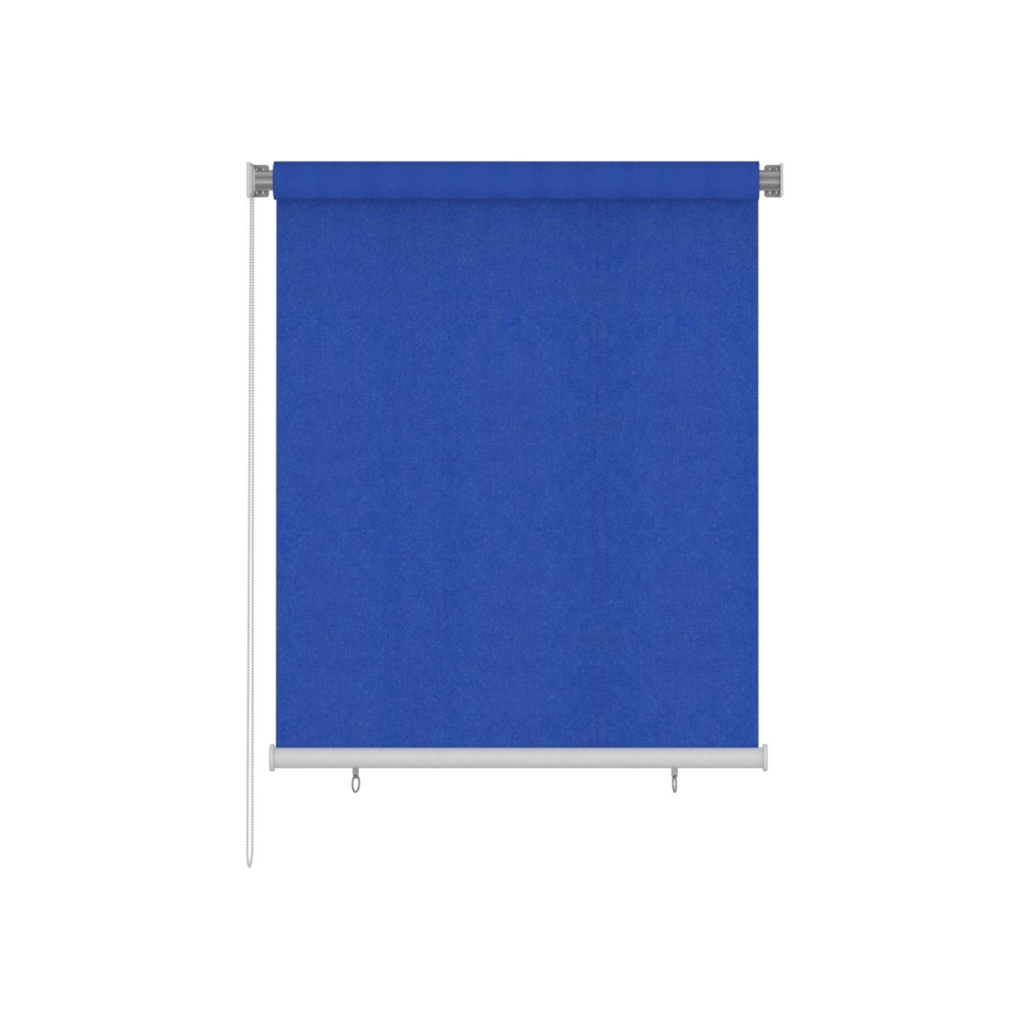 Store roulant d'extérieur 125 (l) x 140 (H) cm bleu HDPE