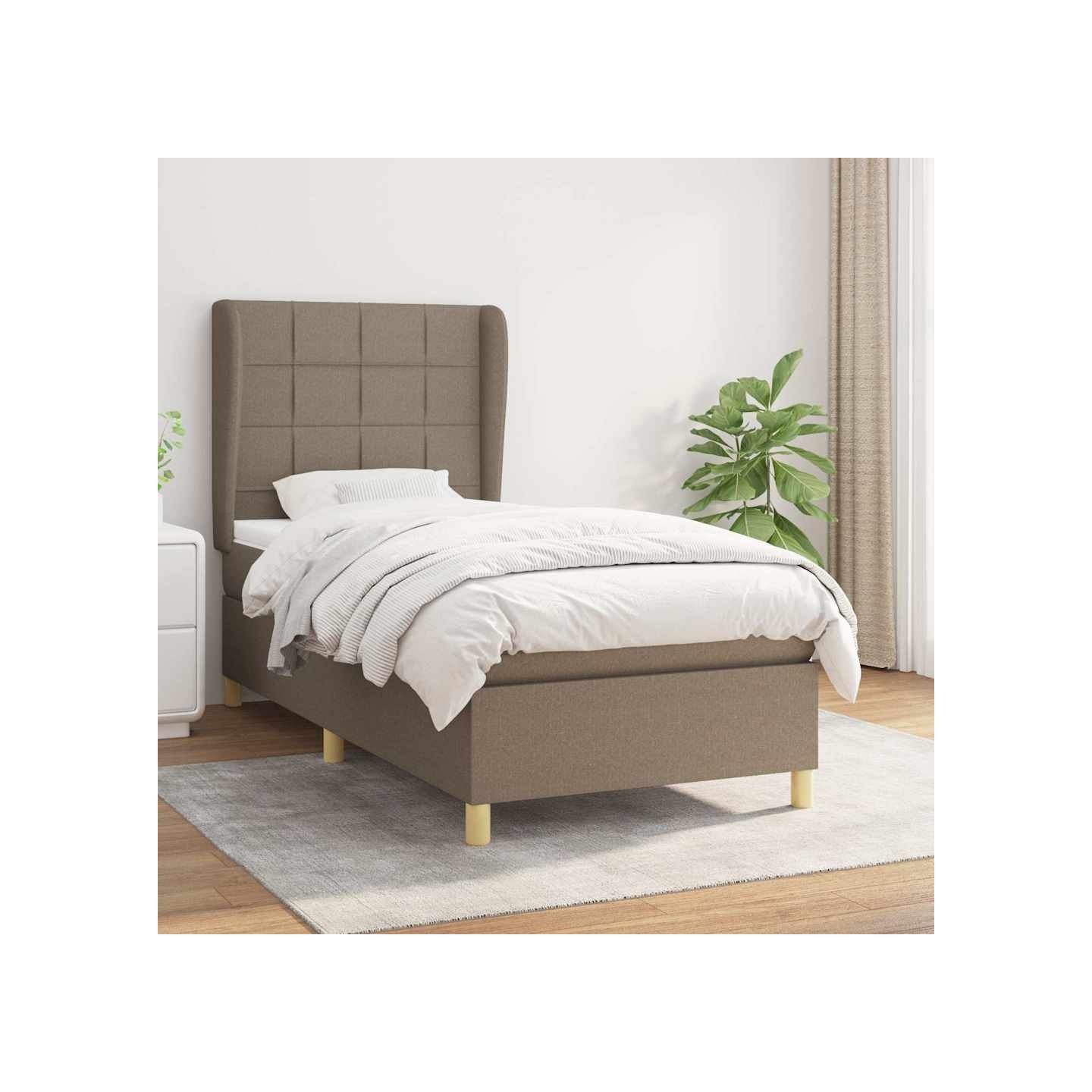 Sommier à lattes de lit avec matelas Taupe 80x200 cm Tissu