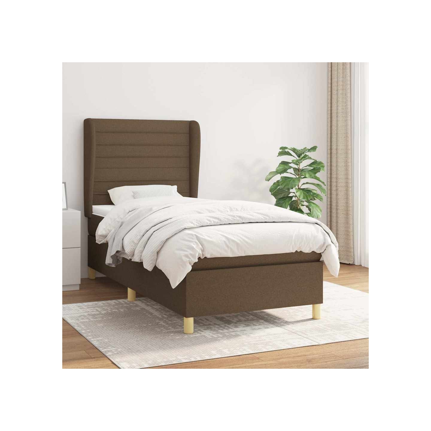 Sommier à lattes de lit avec matelas Marron foncé 90x190 cm