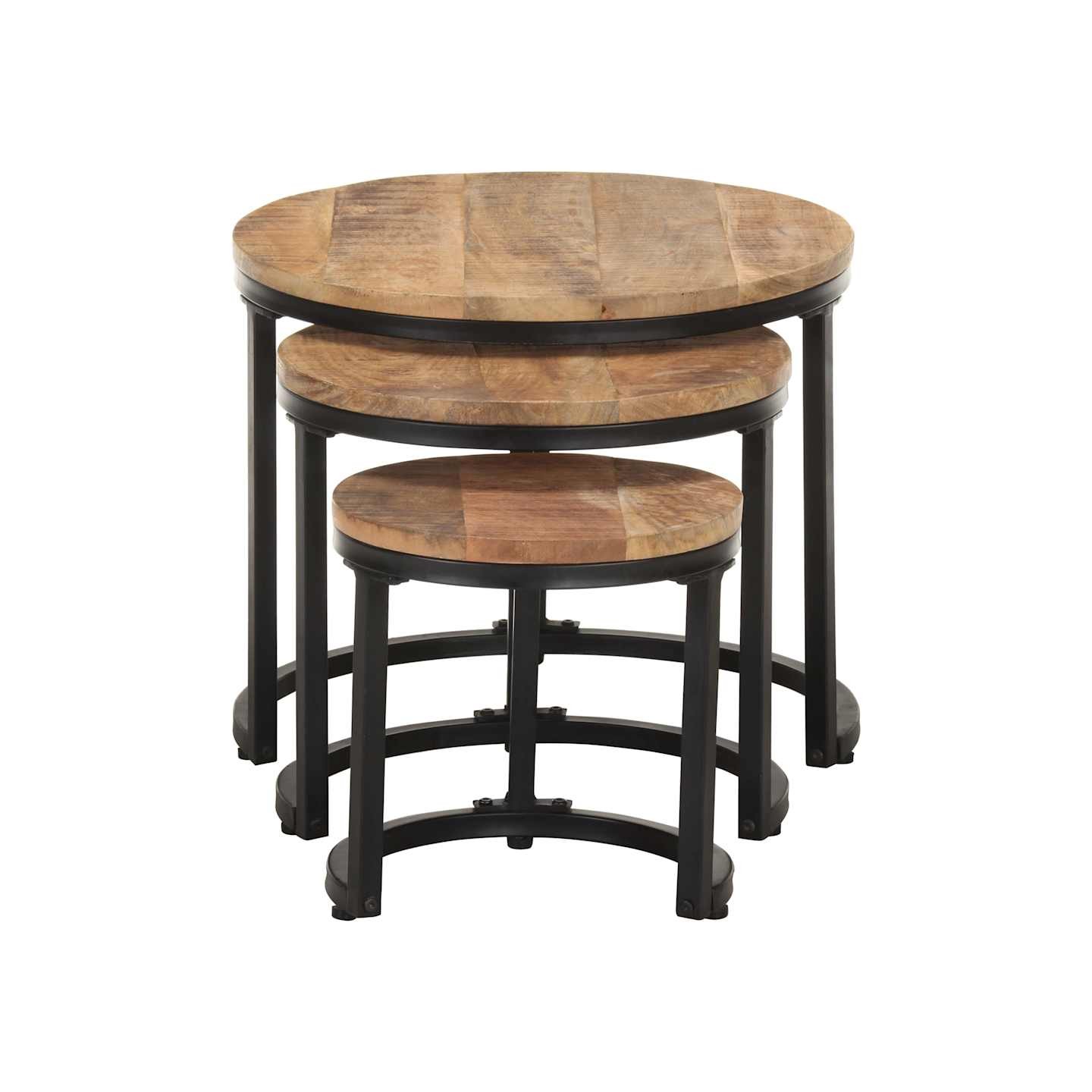 Tables d'appoint 3 pcs Bois de manguier brut