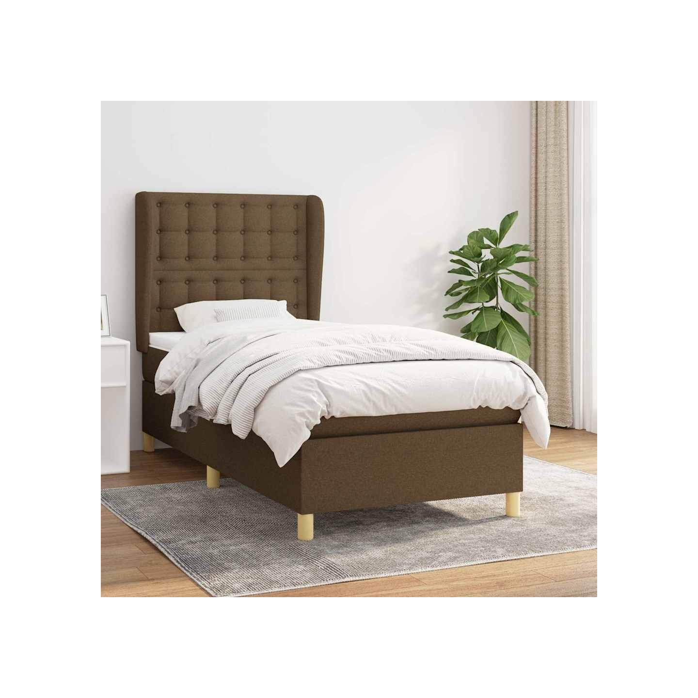 Sommier à lattes de lit avec matelas Marron foncé 80x200 cm