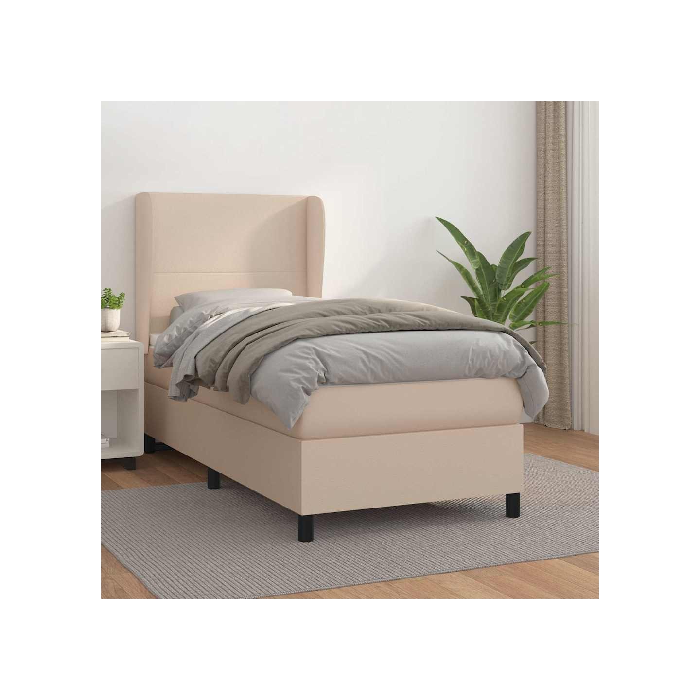 Sommier à lattes de lit avec matelas Cappuccino 80x200 cm