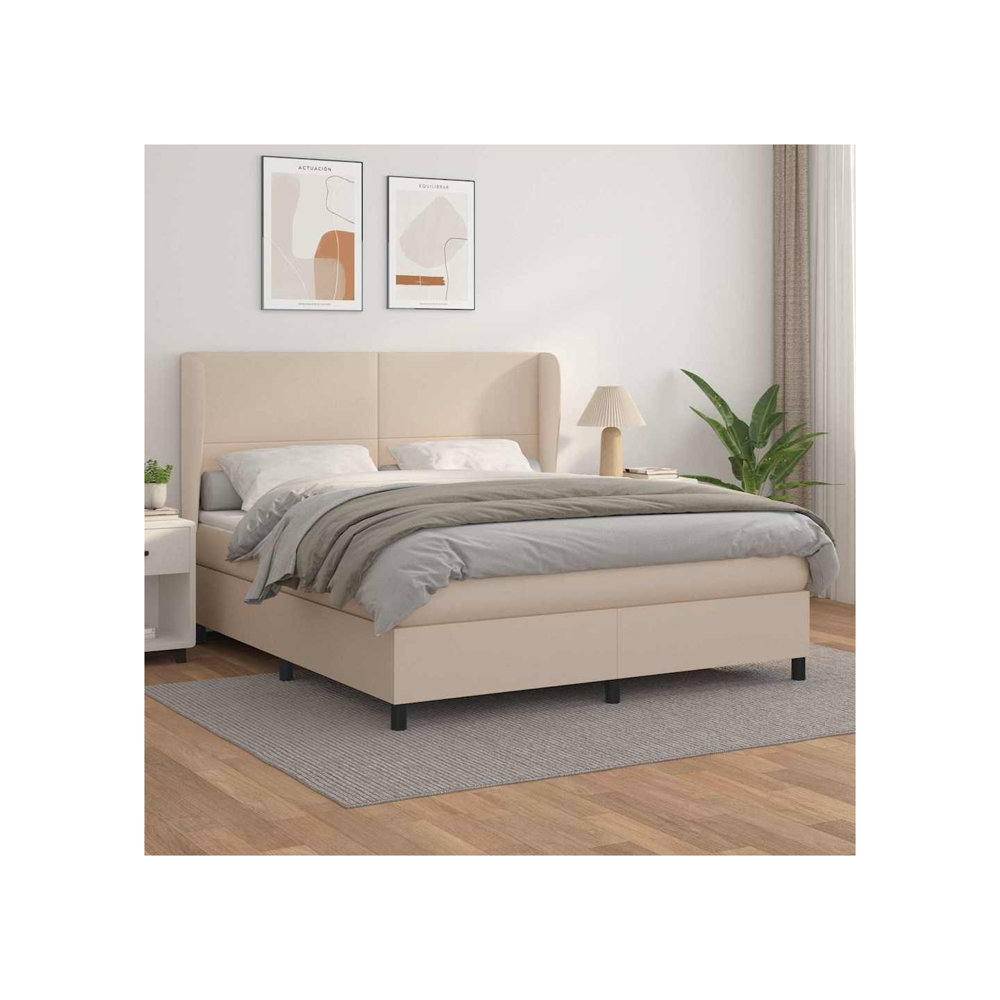 Sommier à lattes de lit avec matelas Cappuccino 180x200 cm