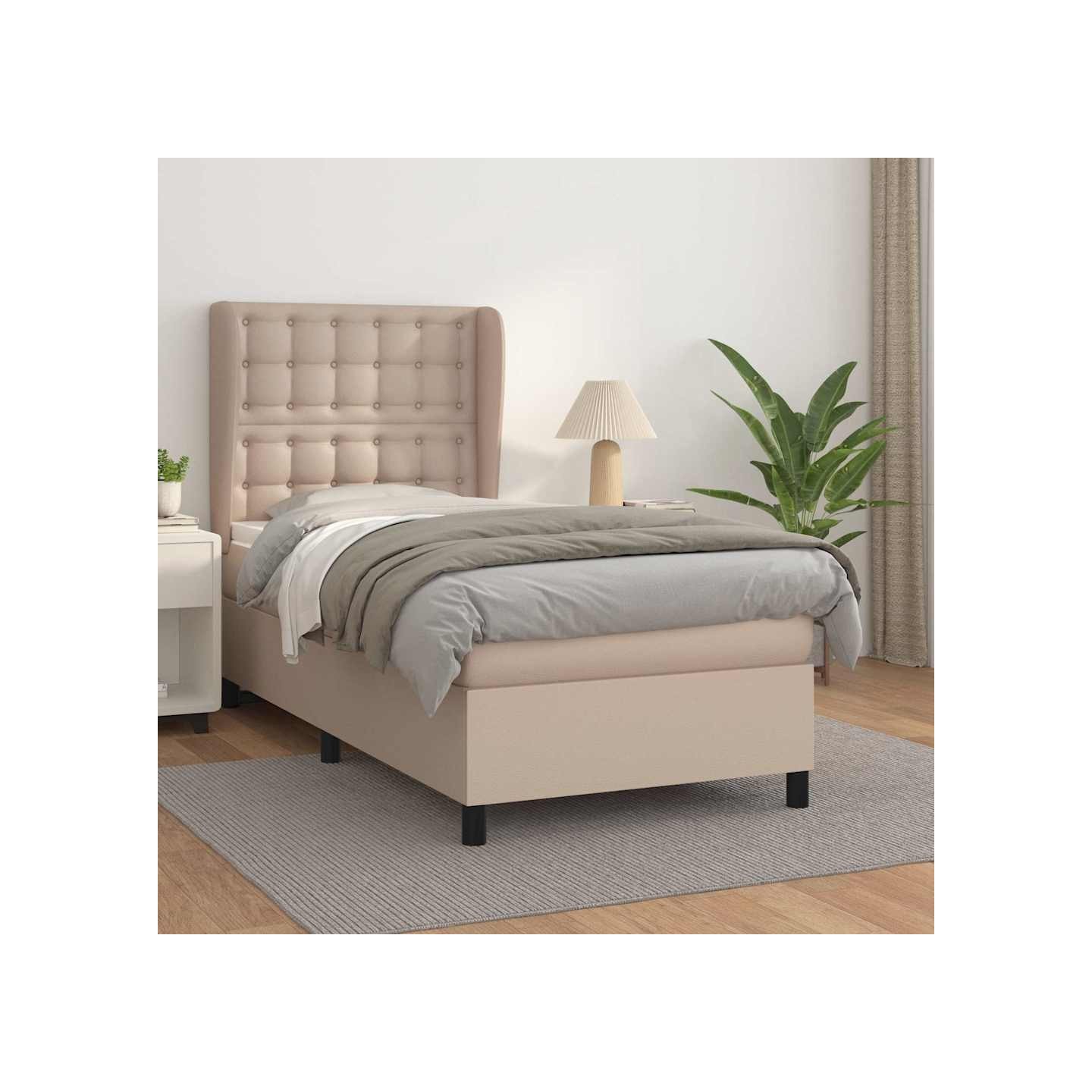 Sommier à lattes de lit avec matelas Cappuccino 80x200 cm