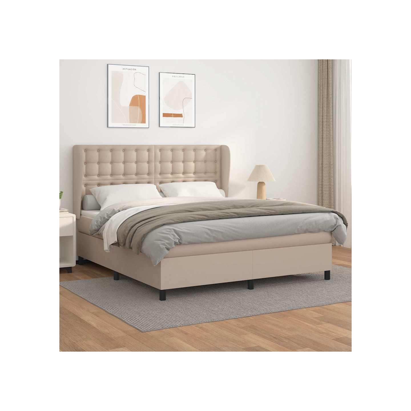 Sommier à lattes de lit avec matelas Cappuccino 160x200 cm