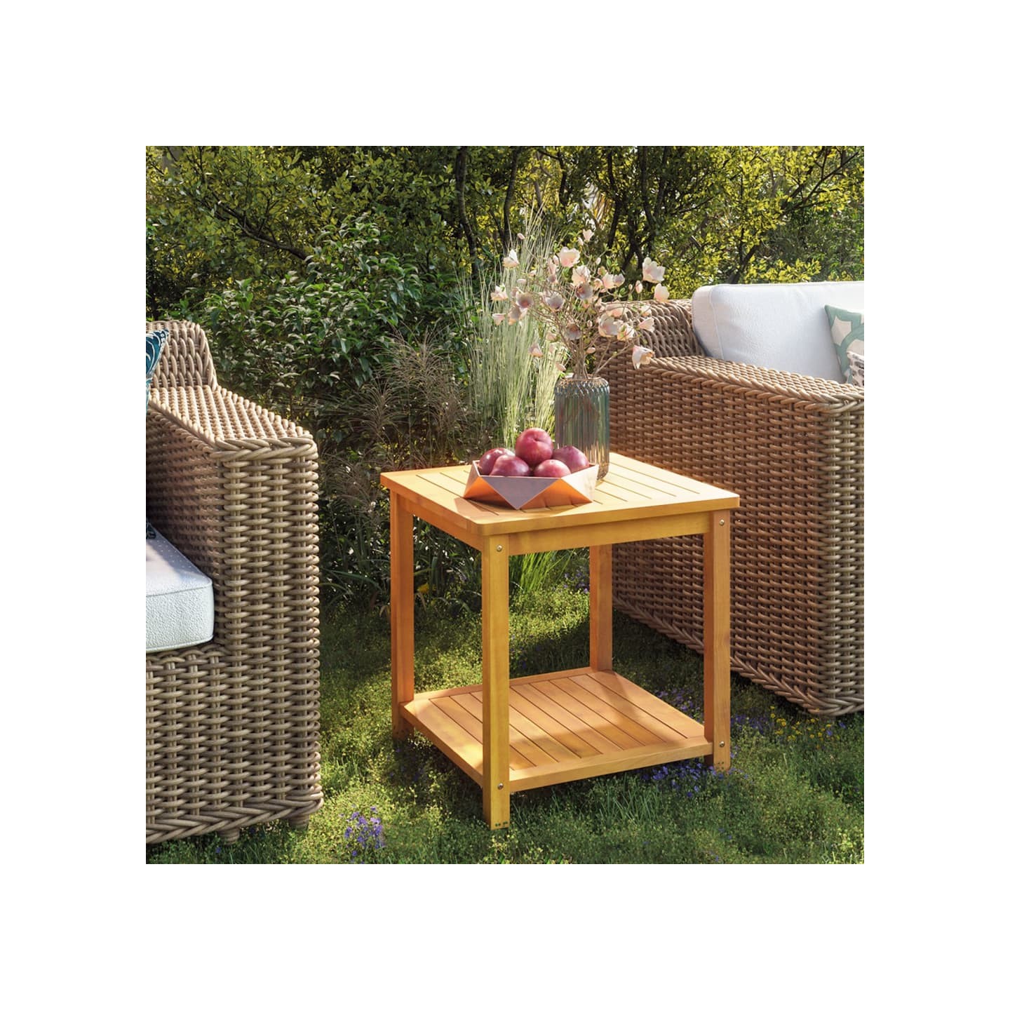 Table d'appoint Bois d'acacia massif 45x45x45 cm