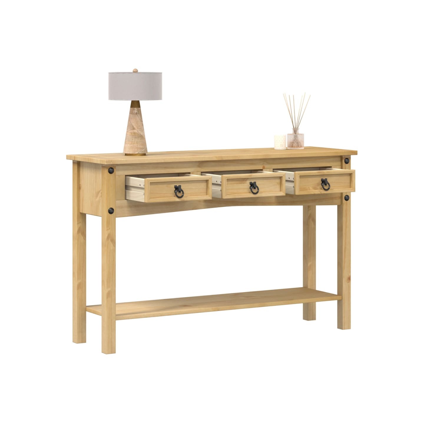 Table console « Corona » 114 x 34,5 x 73 cm Bois de pin massif