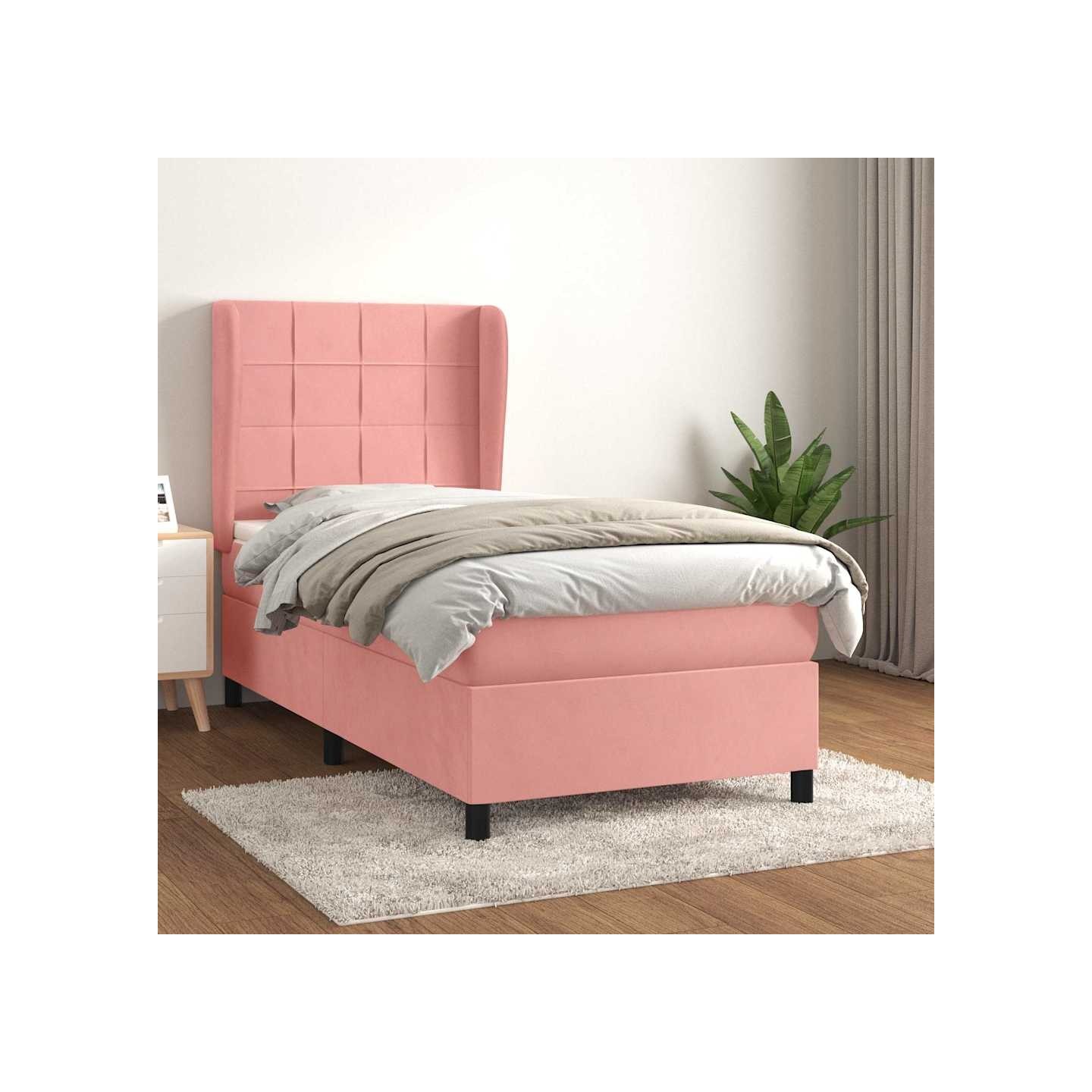 Sommier à lattes de lit et matelas Rose 80x200 cm Velours
