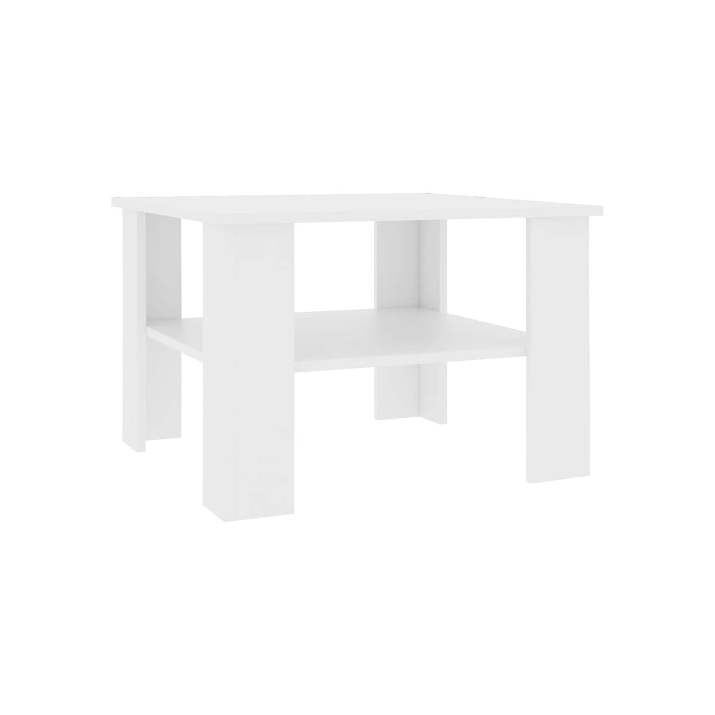 Table basse Blanc 60x60x42 cm Bois d’ingénierie