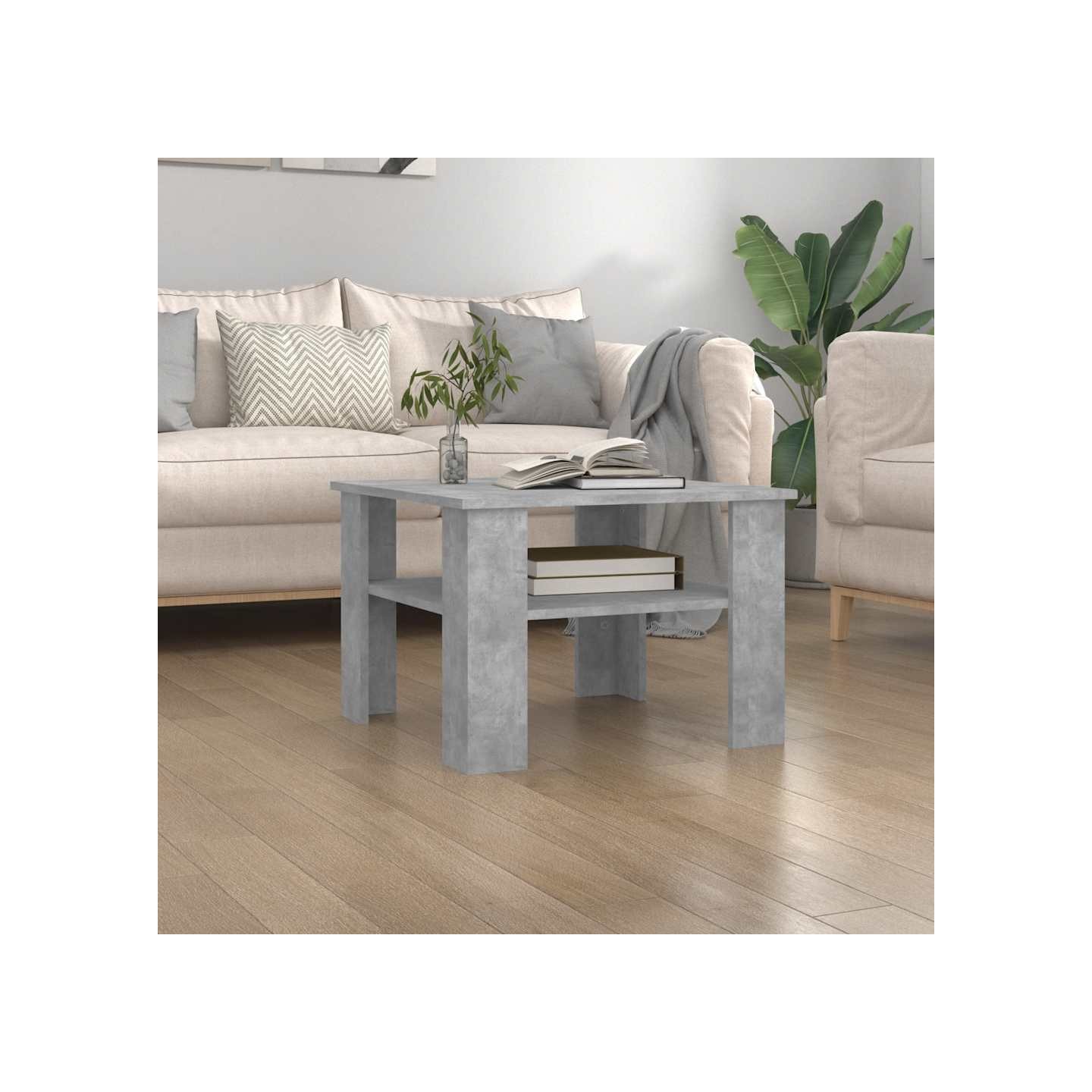 Table basse Gris béton 60x60x42 cm Bois d’ingénierie