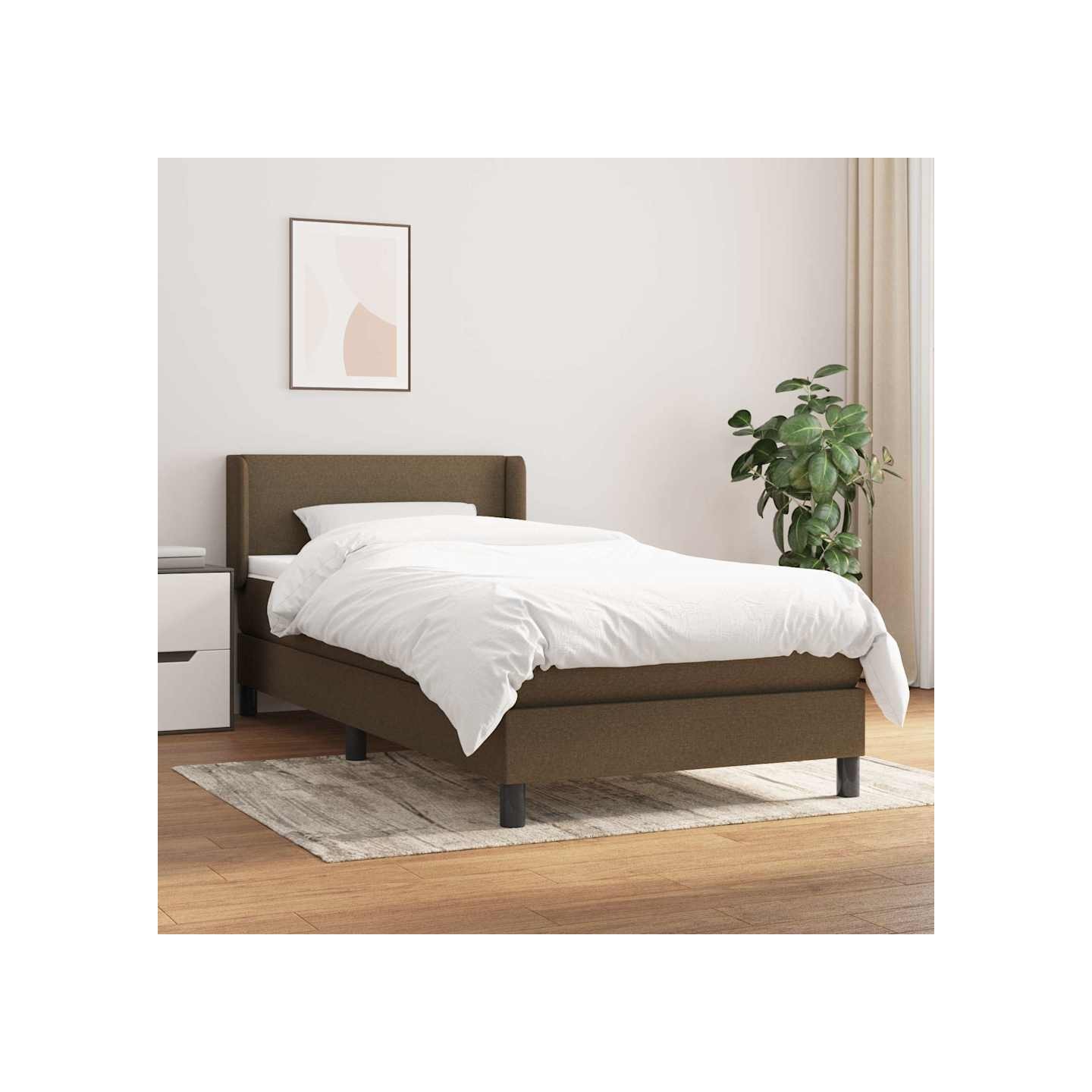 Sommier à lattes de lit avec matelas Marron foncé 90x190 cm