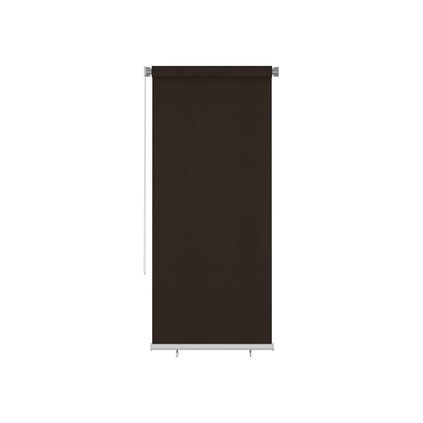 Store roulant d'extérieur 105 (l) x 230 (H) cm marron HDPE