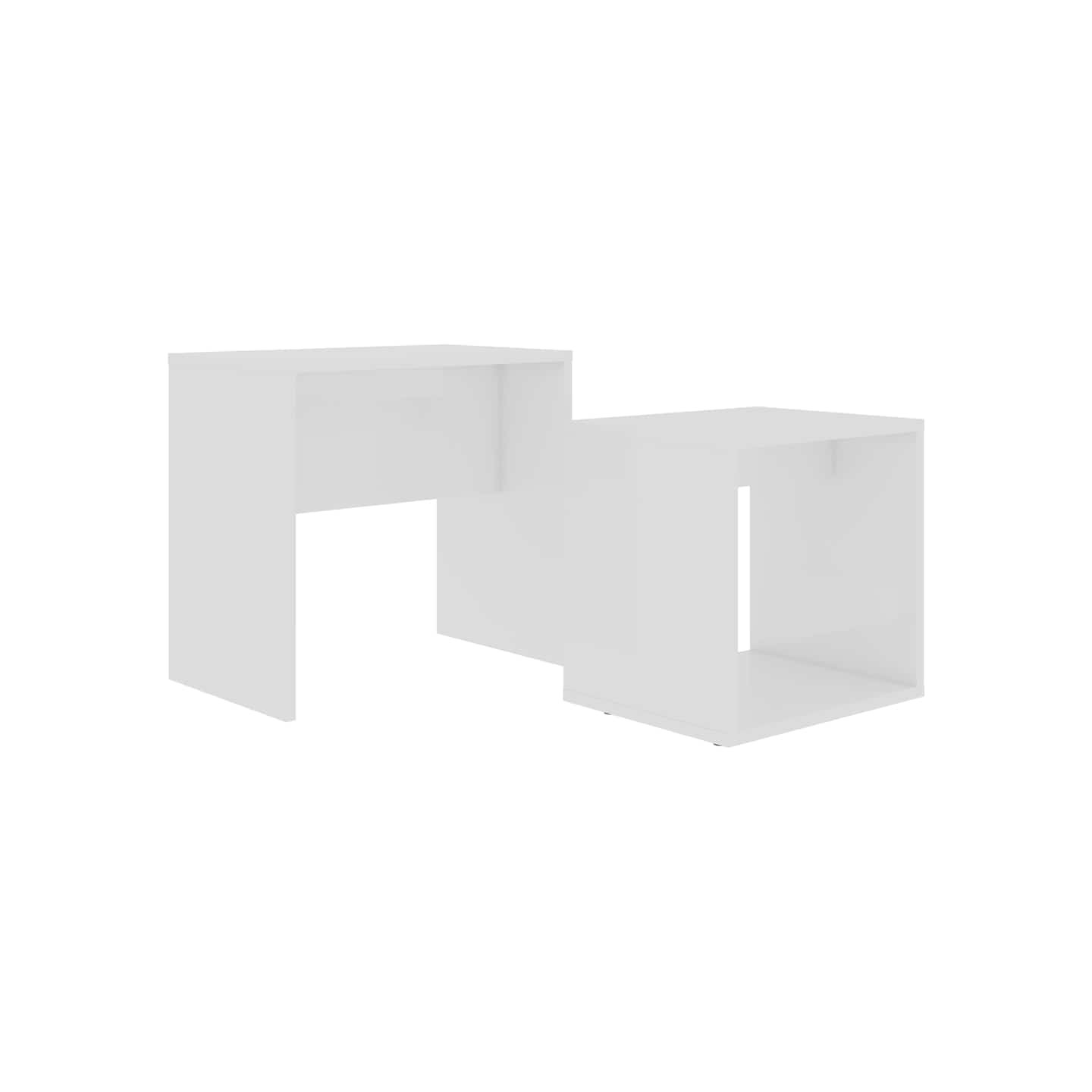 Ensemble de table basse Blanc 48x30x45 cm Bois d'ingénierie