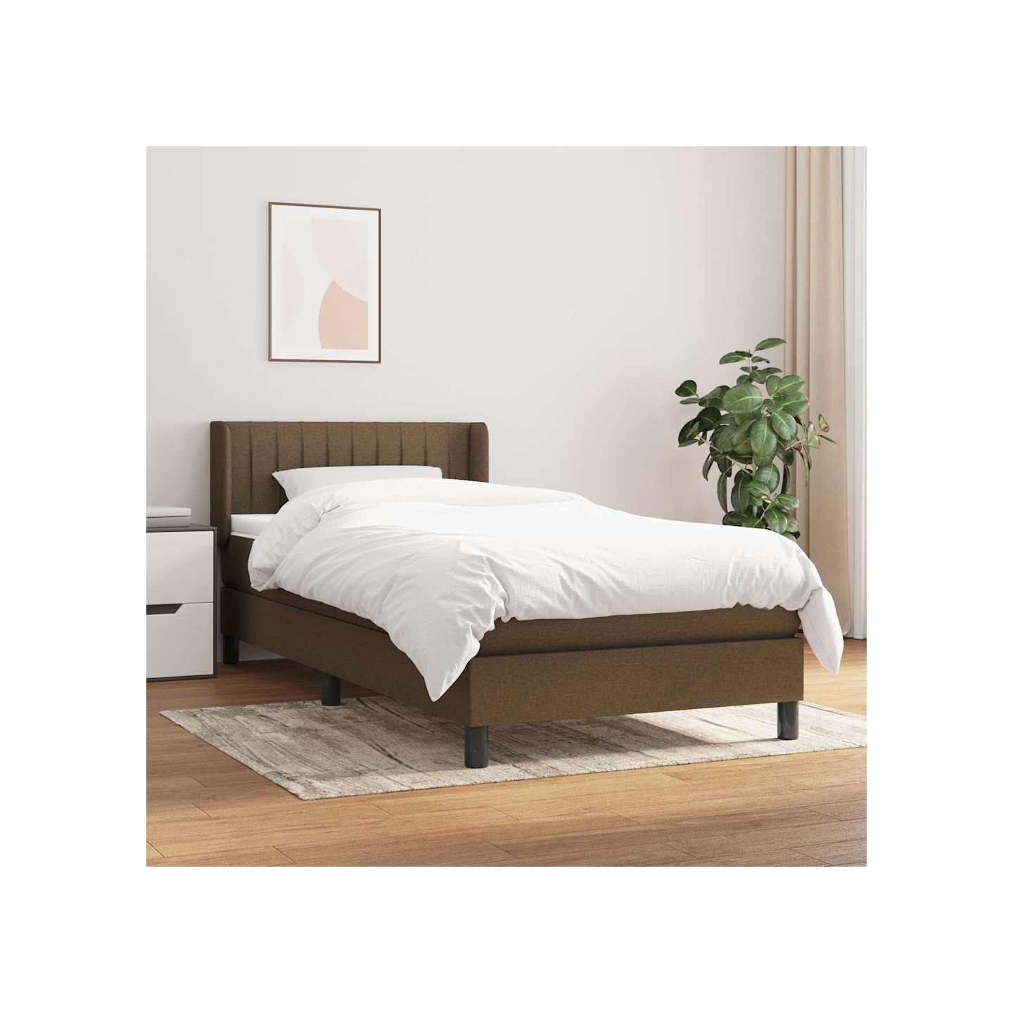 Sommier à lattes de lit avec matelas Marron foncé 90x200 cm