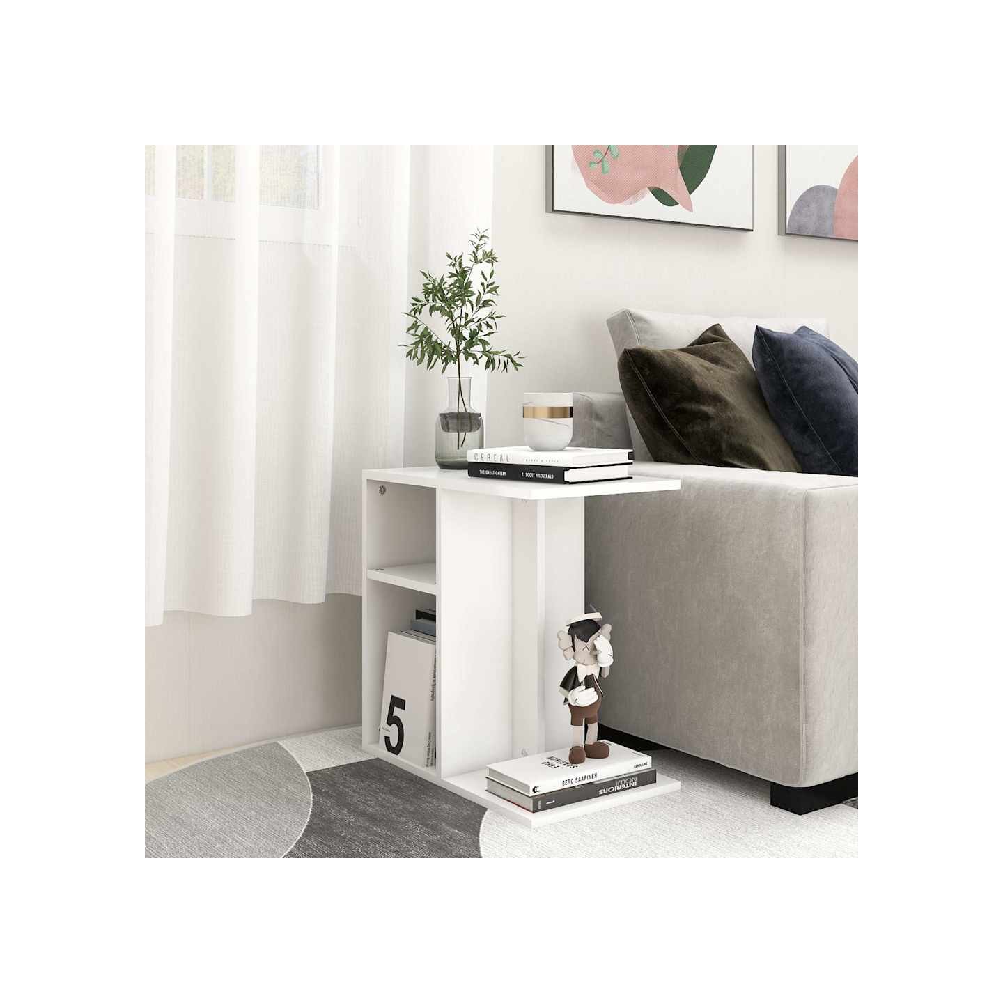 Table d'appoint Blanc 50x30x50 cm Bois d’ingénierie