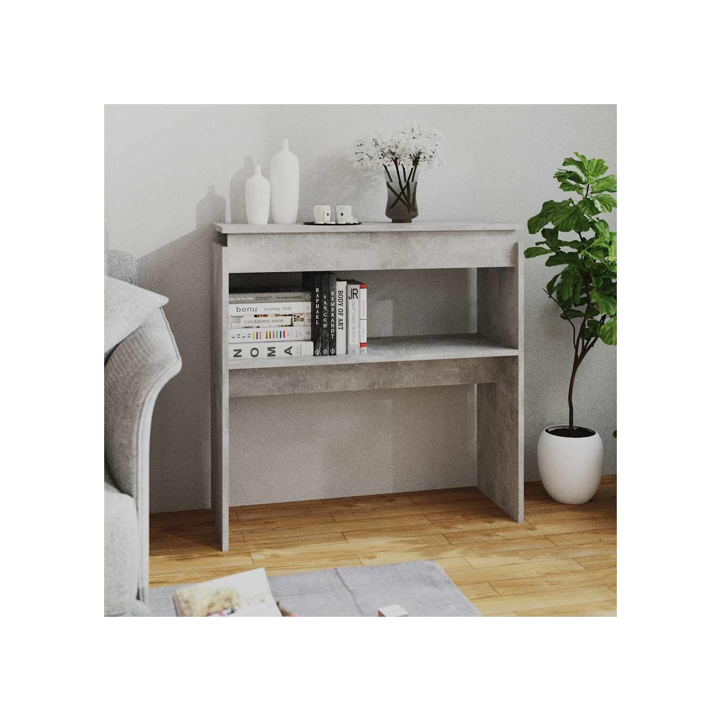 Table console Gris béton 80x30x80 cm Aggloméré