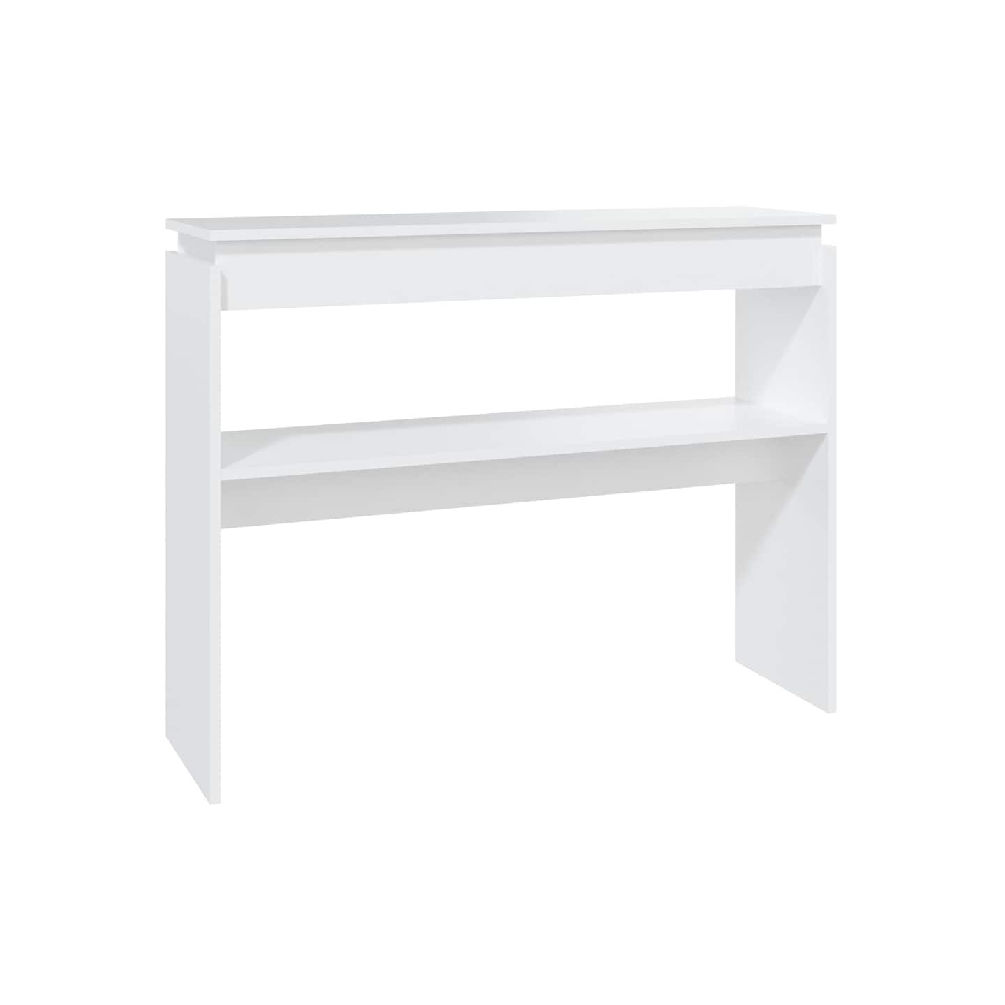 Table console blanc 102x30x80 cm bois d'ingénierie