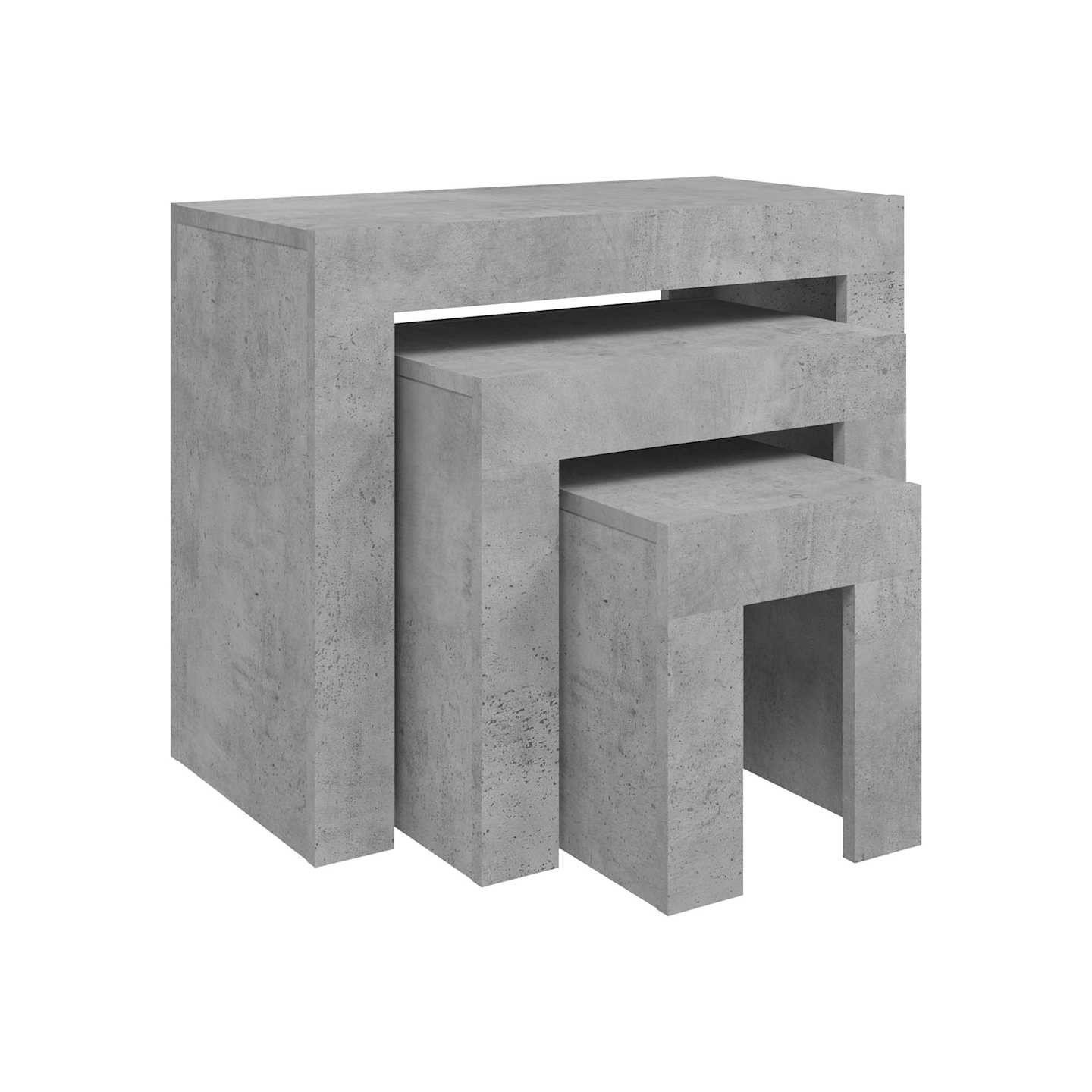 Tables basses gigognes 3 pcs Gris béton Bois d'ingénierie
